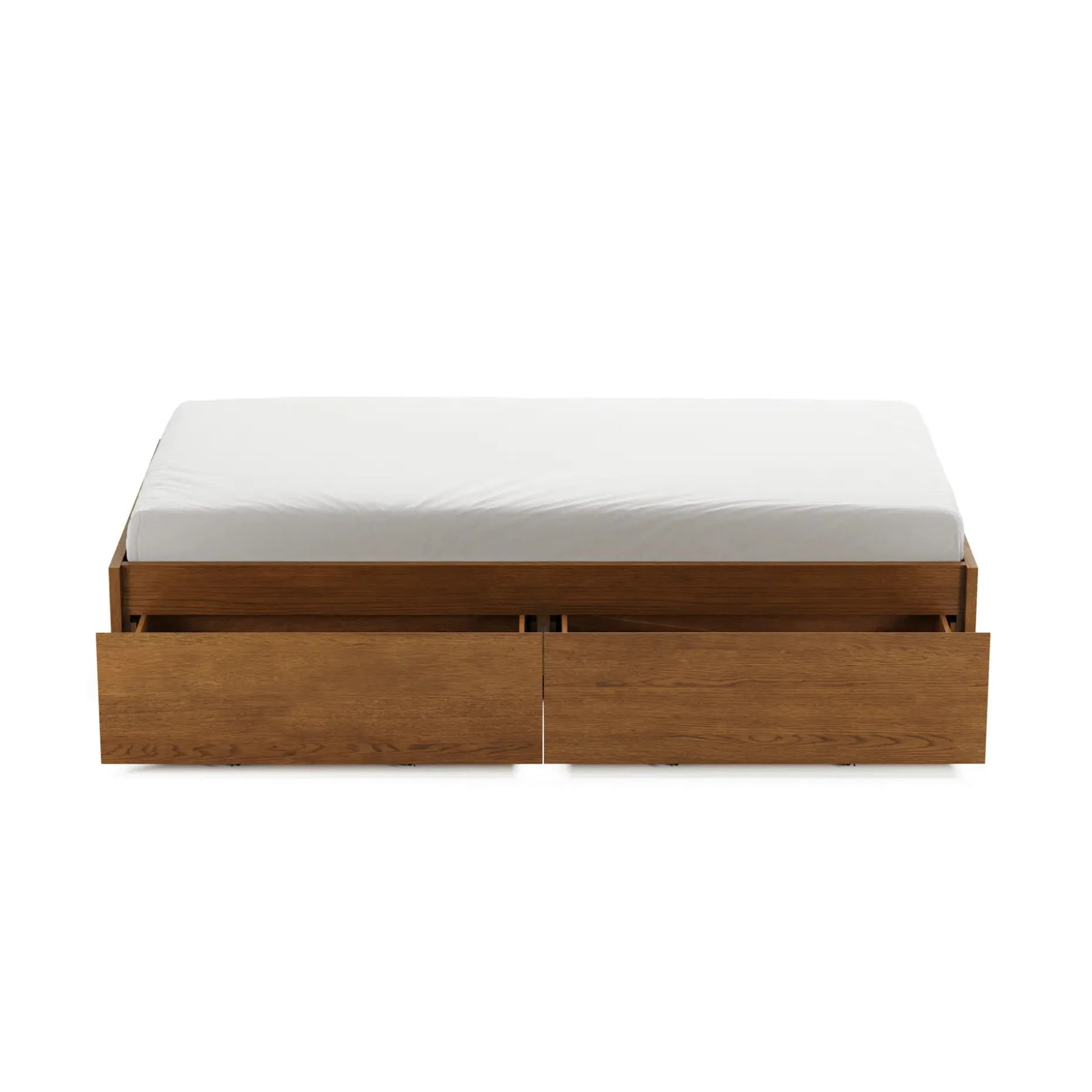Leif Twin Platform Storage Bed - Smoked Oak