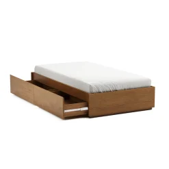 Leif Twin Platform Storage Bed - Smoked Oak