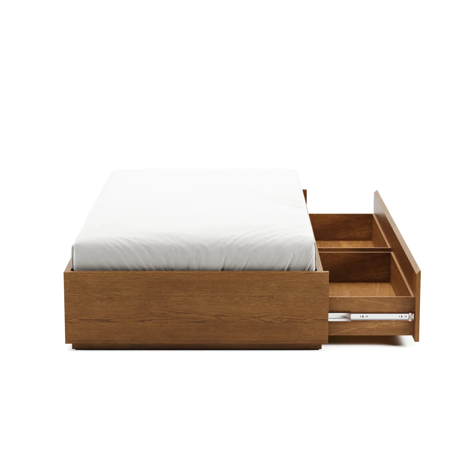 Leif Twin Platform Storage Bed - Smoked Oak