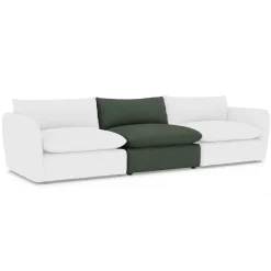 Leigh 39.5" Armless Chair Module - Green Wool Bouclé