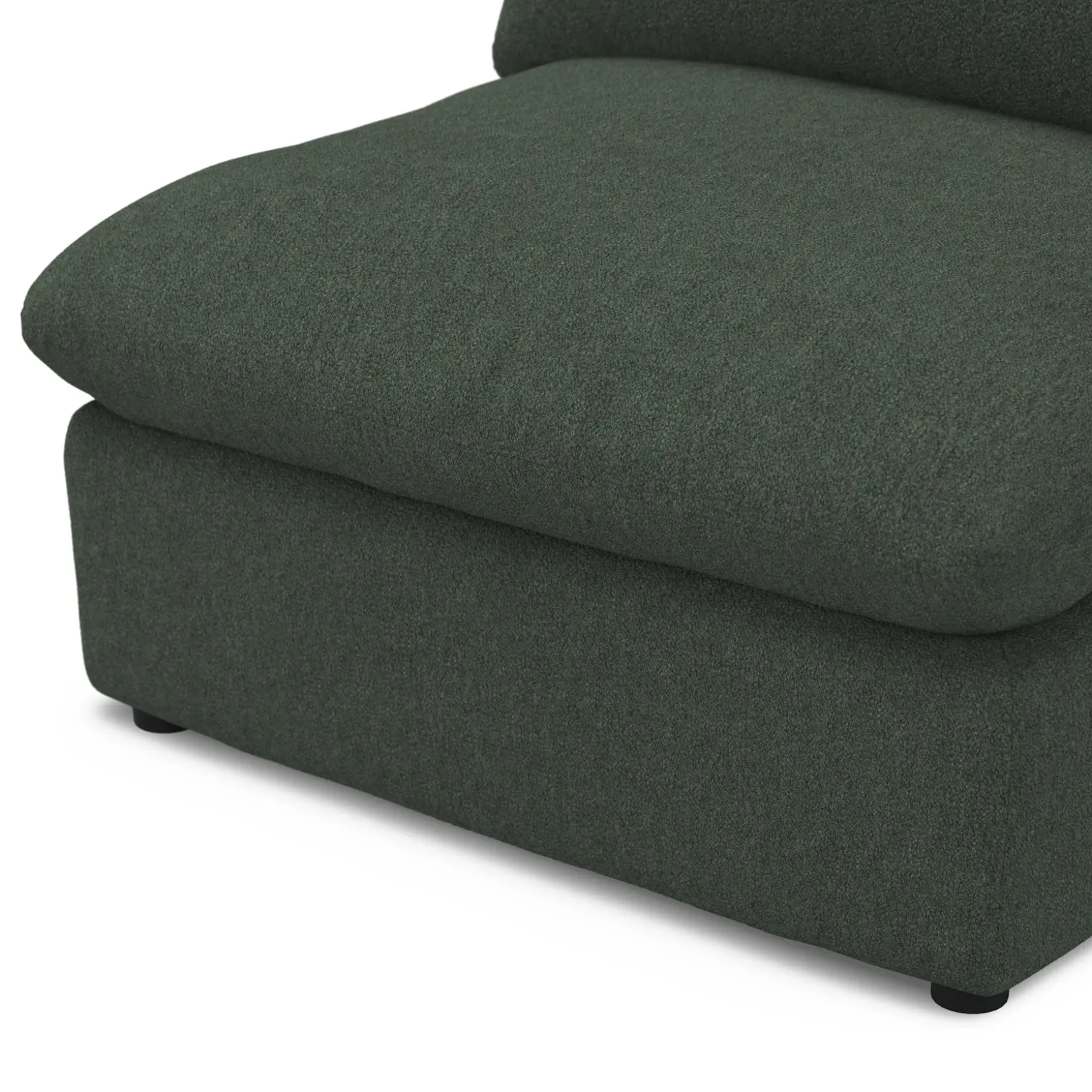 Leigh 39.5" Armless Chair Module - Green Wool Bouclé