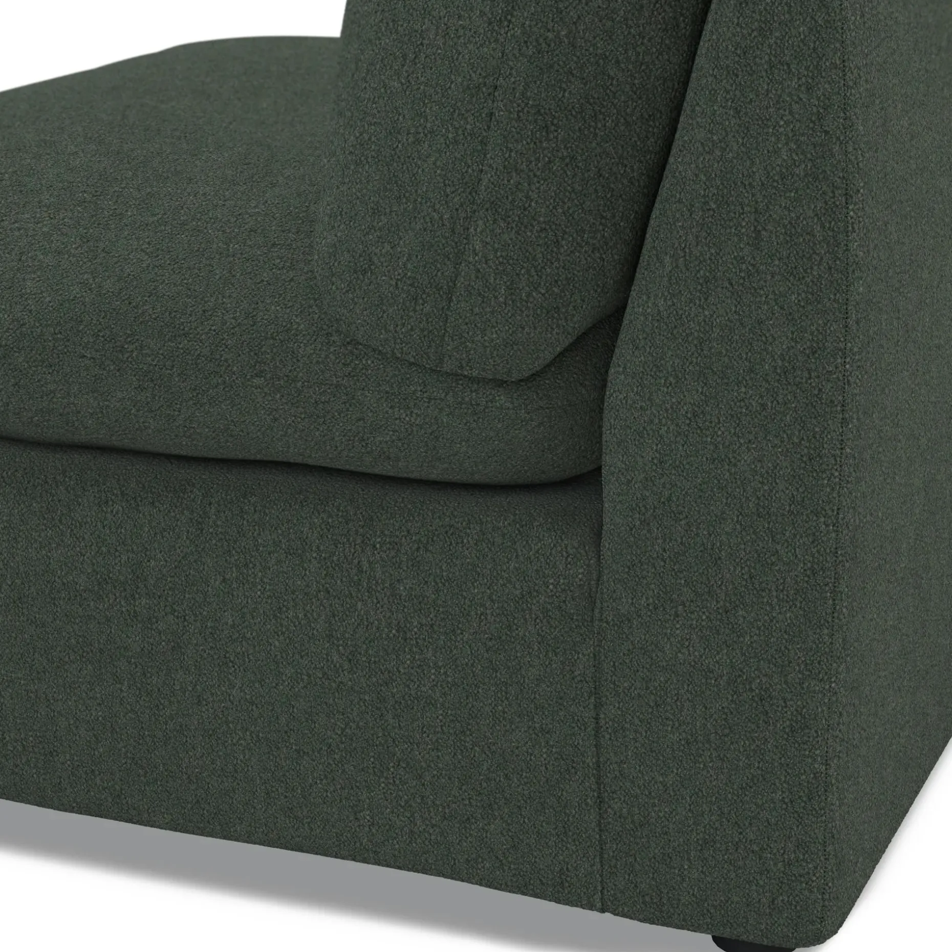Leigh 39.5" Armless Chair Module - Green Wool Bouclé