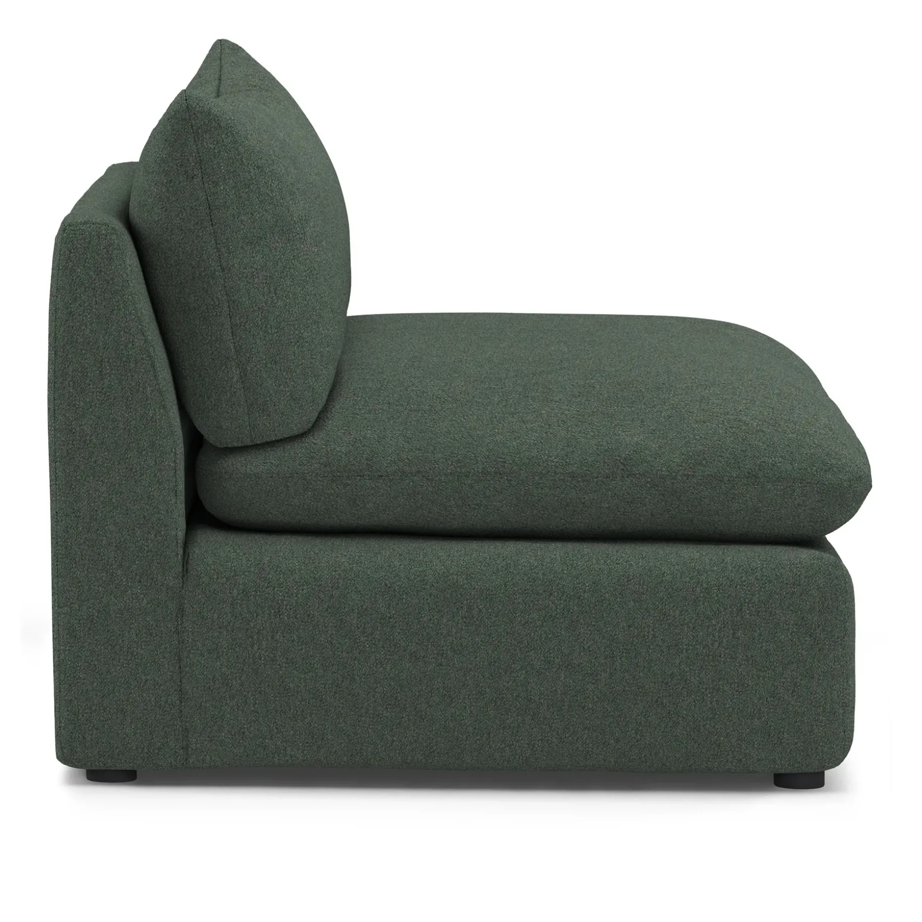 Leigh 39.5" Armless Chair Module - Green Wool Bouclé