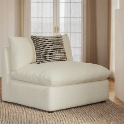 Leigh 39.5" Armless Chair Module - Ivory Wool Bouclé