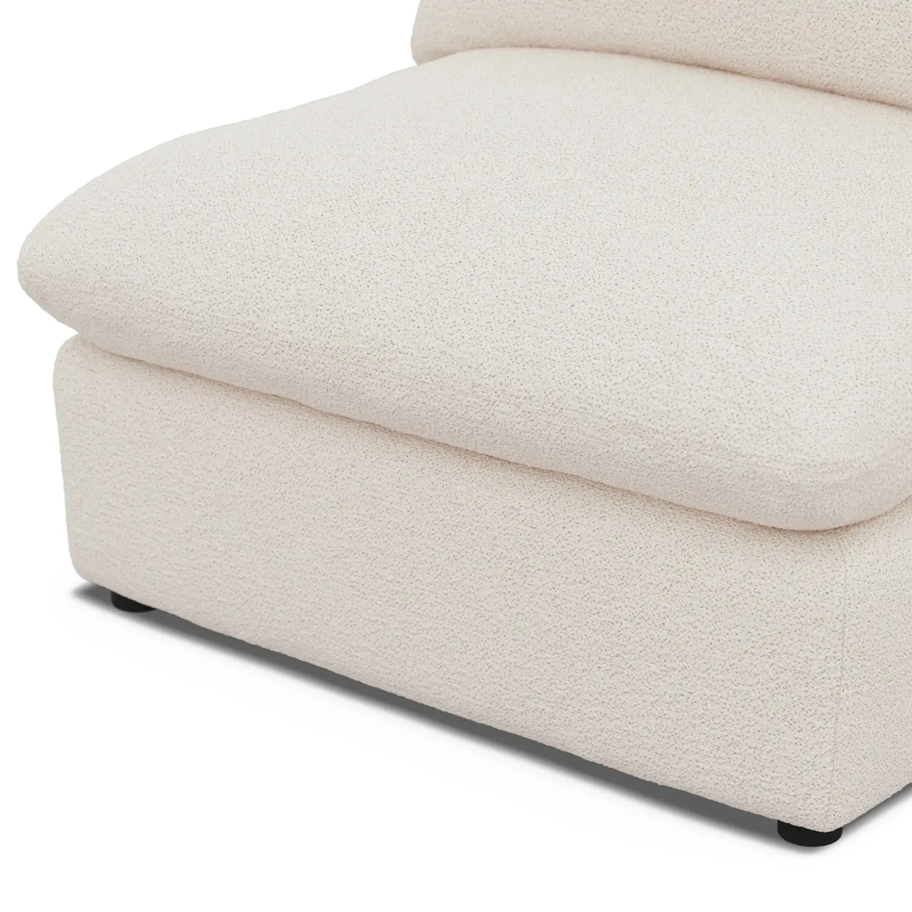 Leigh 39.5" Armless Chair Module - Ivory Wool Bouclé
