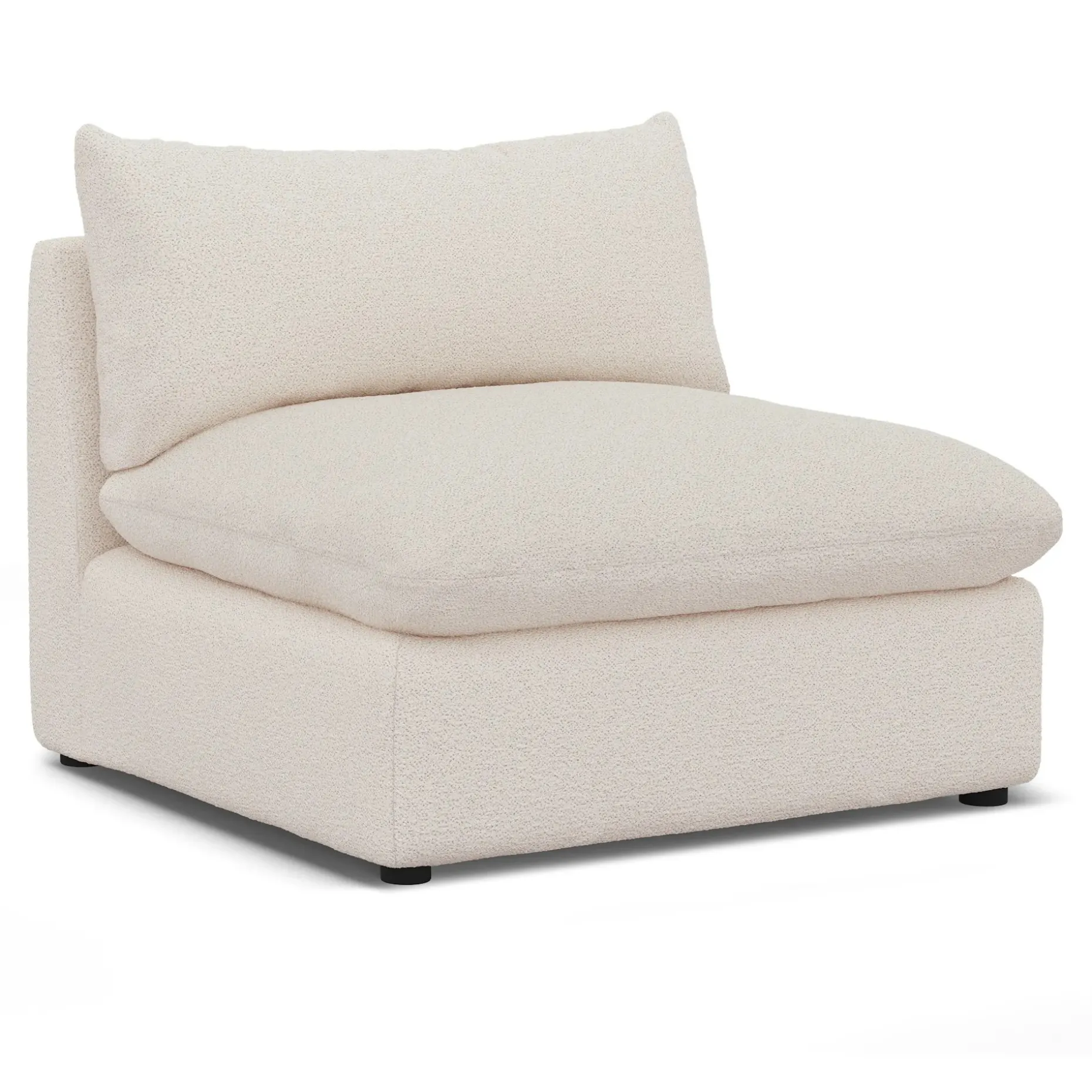 Leigh 39.5" Armless Chair Module - Ivory Wool Bouclé