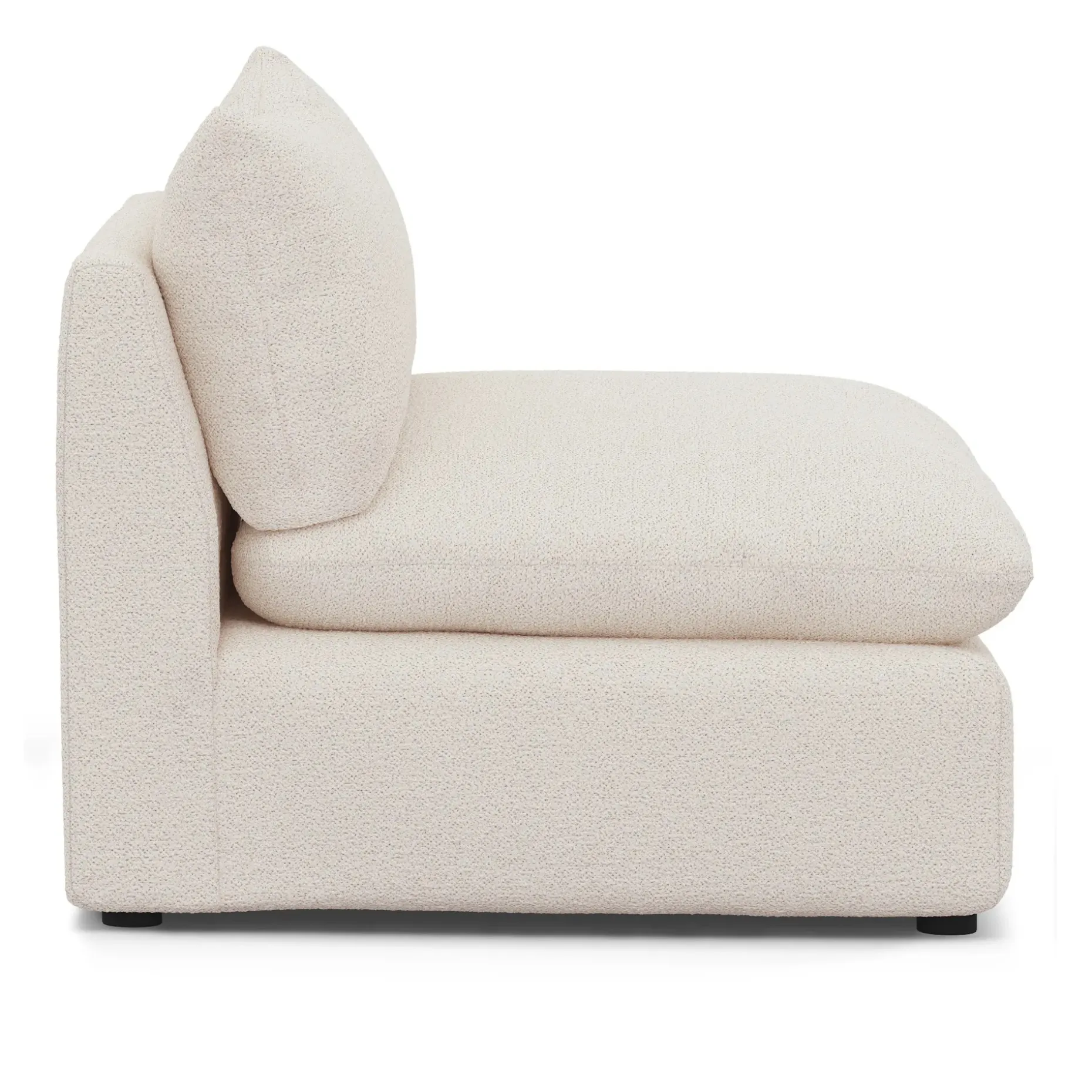 Leigh 39.5" Armless Chair Module - Ivory Wool Bouclé