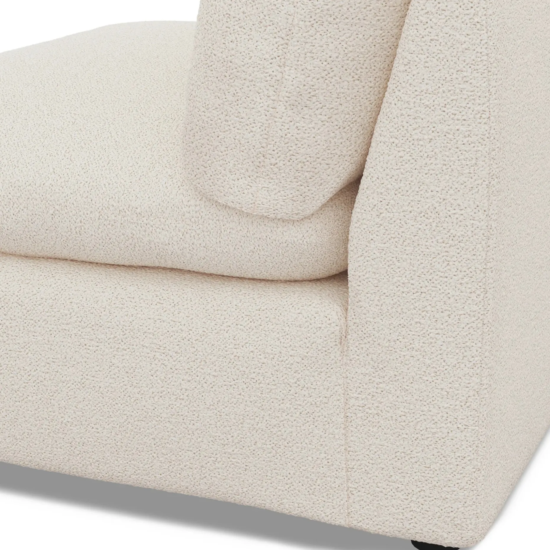 Leigh 39.5" Armless Chair Module - Ivory Wool Bouclé