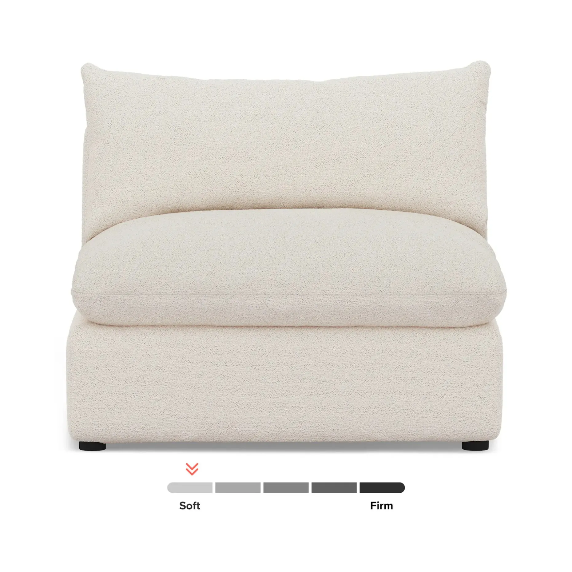 Leigh 39.5" Armless Chair Module - Ivory Wool Bouclé