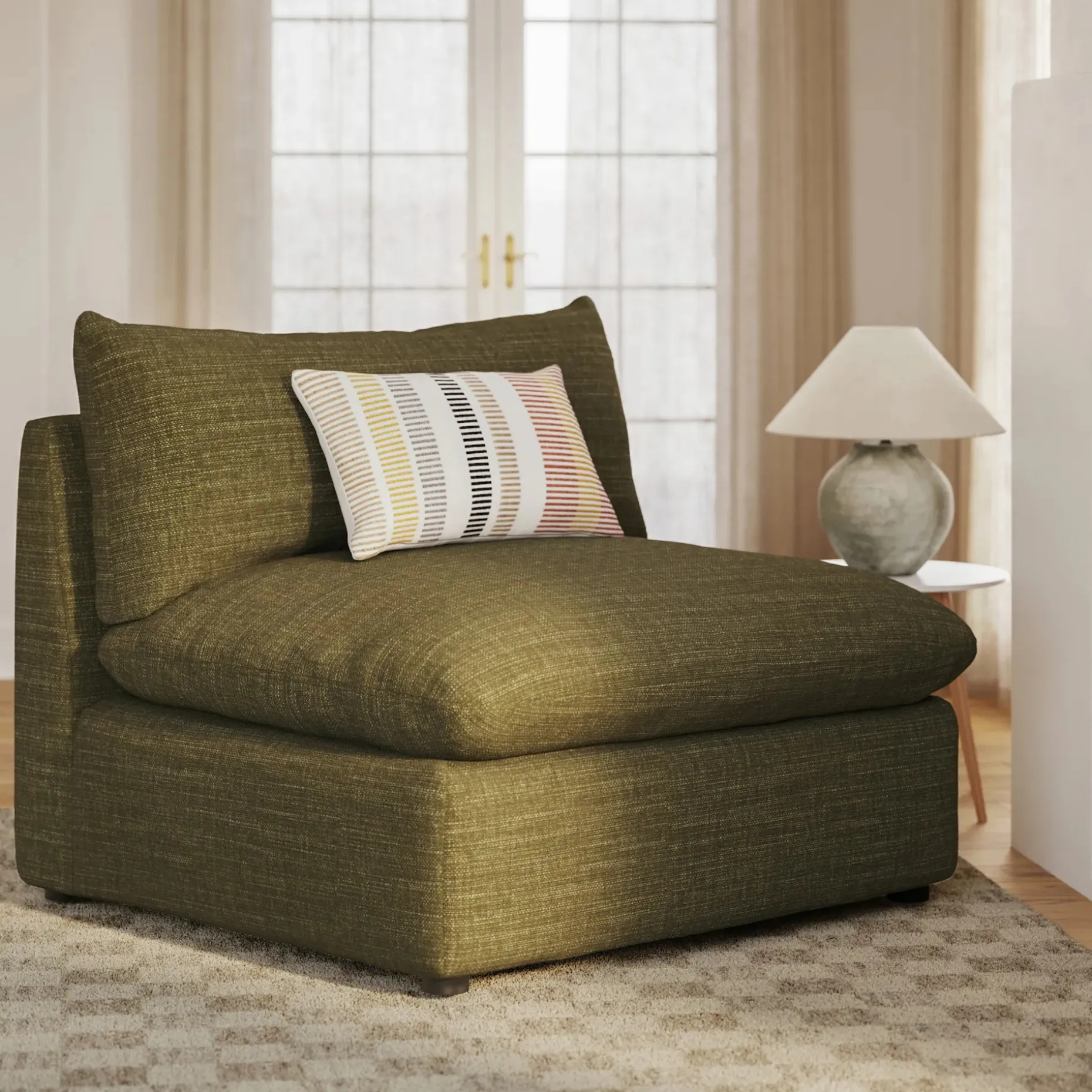 Leigh 39.5" Armless Chair Module - Napa Moss