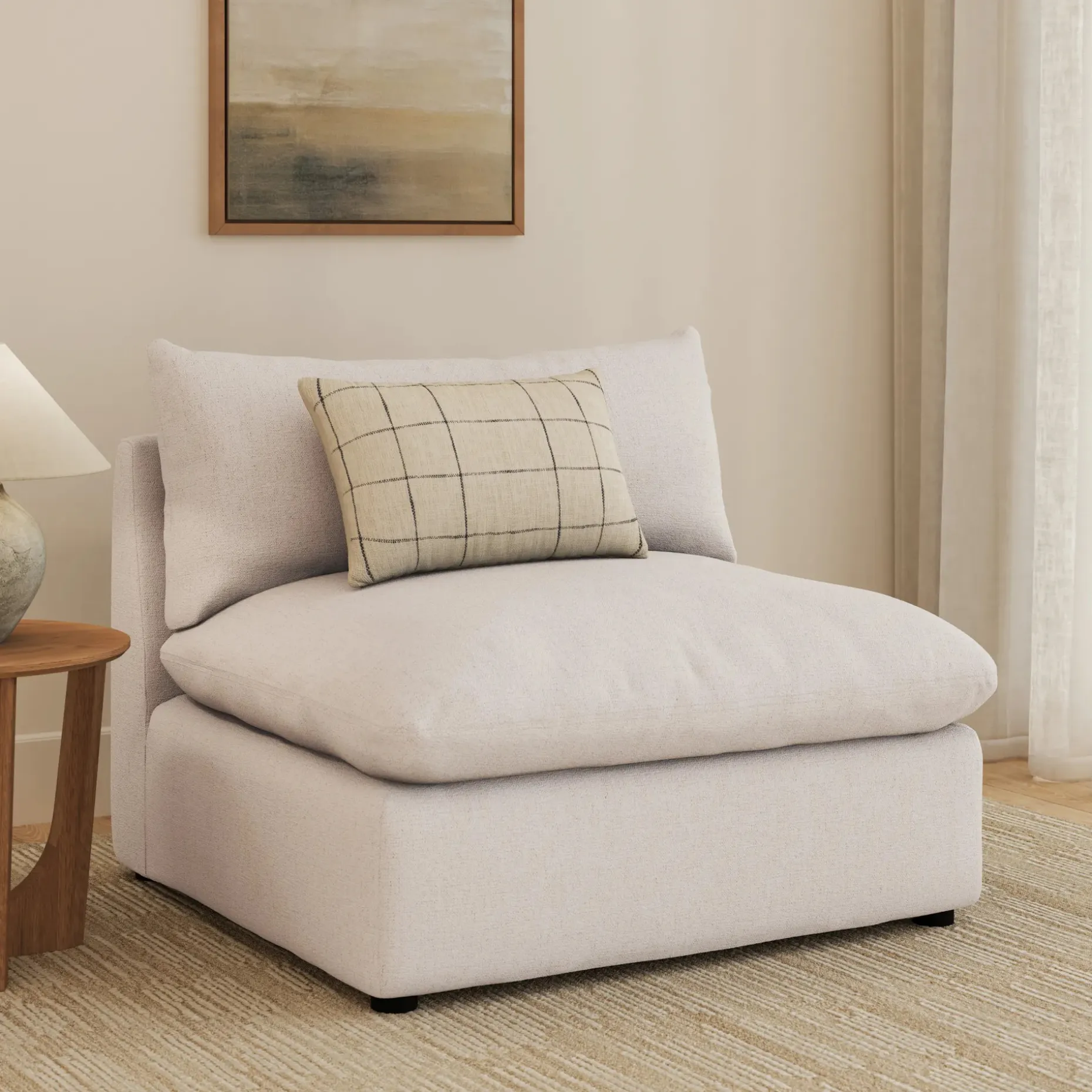 Leigh 39.5" Armless Chair Module - Napa White