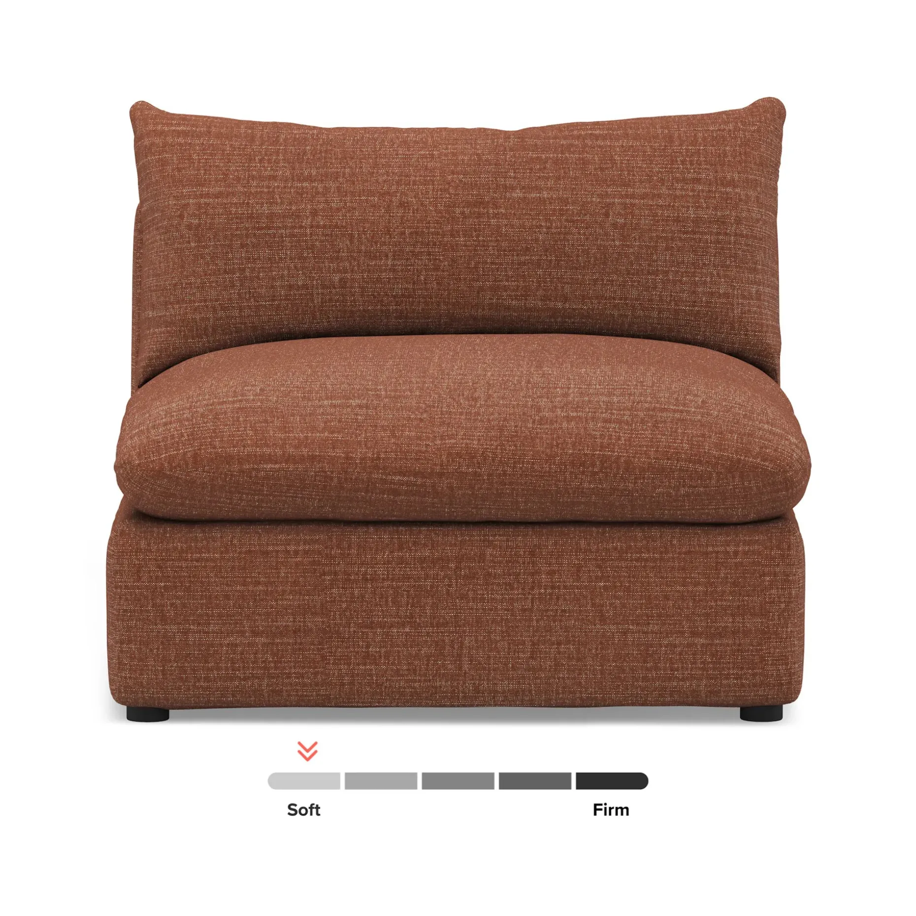 Leigh 39.5" Armless Chair Module - Napa Rust