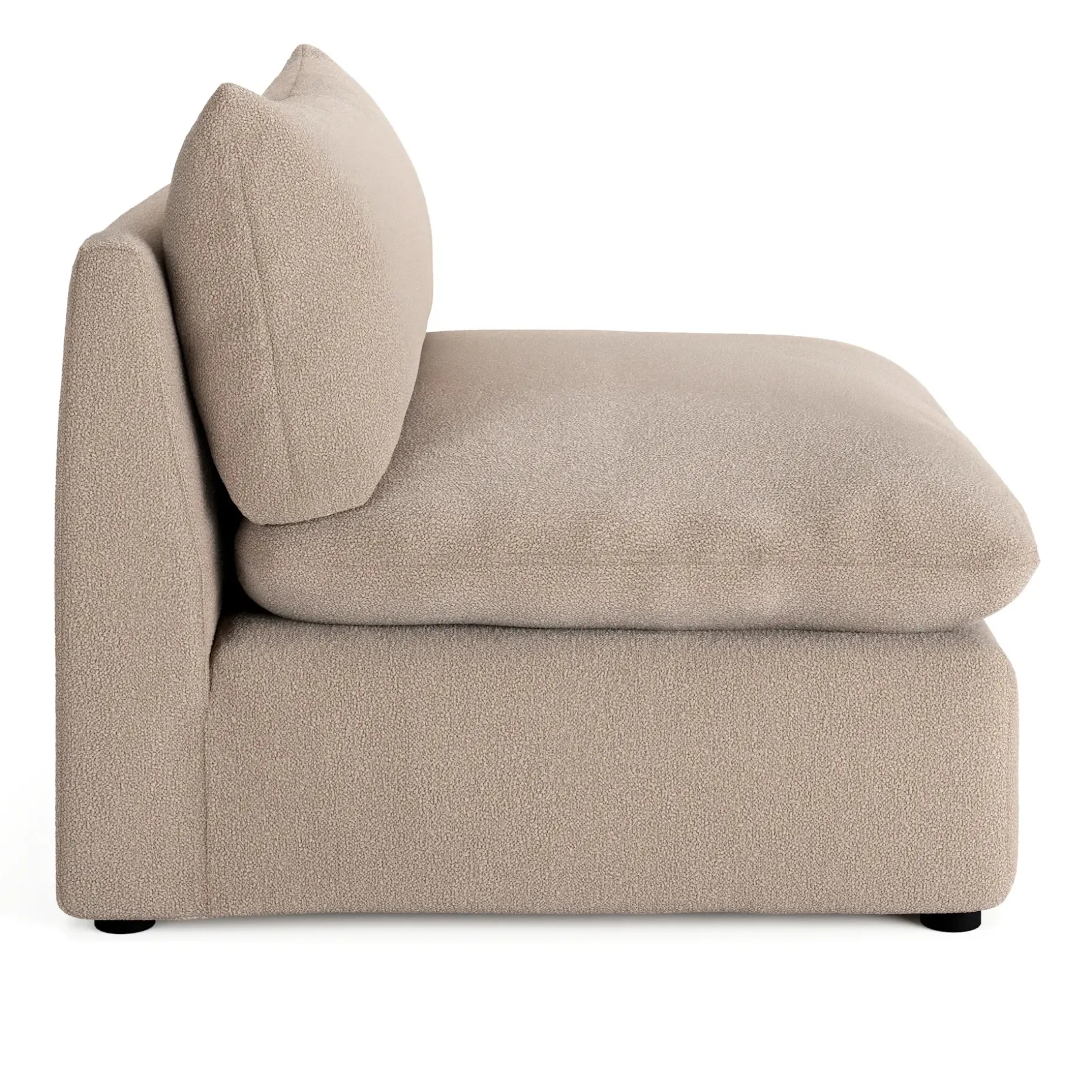 Leigh 39.5" Armless Chair Module - Sandstone Wool Bouclé