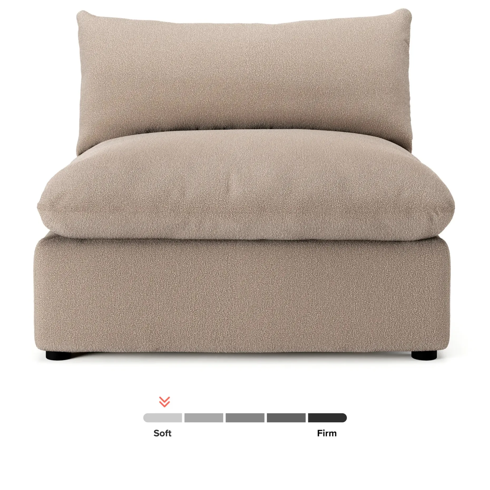 Leigh 39.5" Armless Chair Module - Sandstone Wool Bouclé