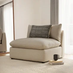 Leigh 39.5" Armless Chair Module - Silver Taupe