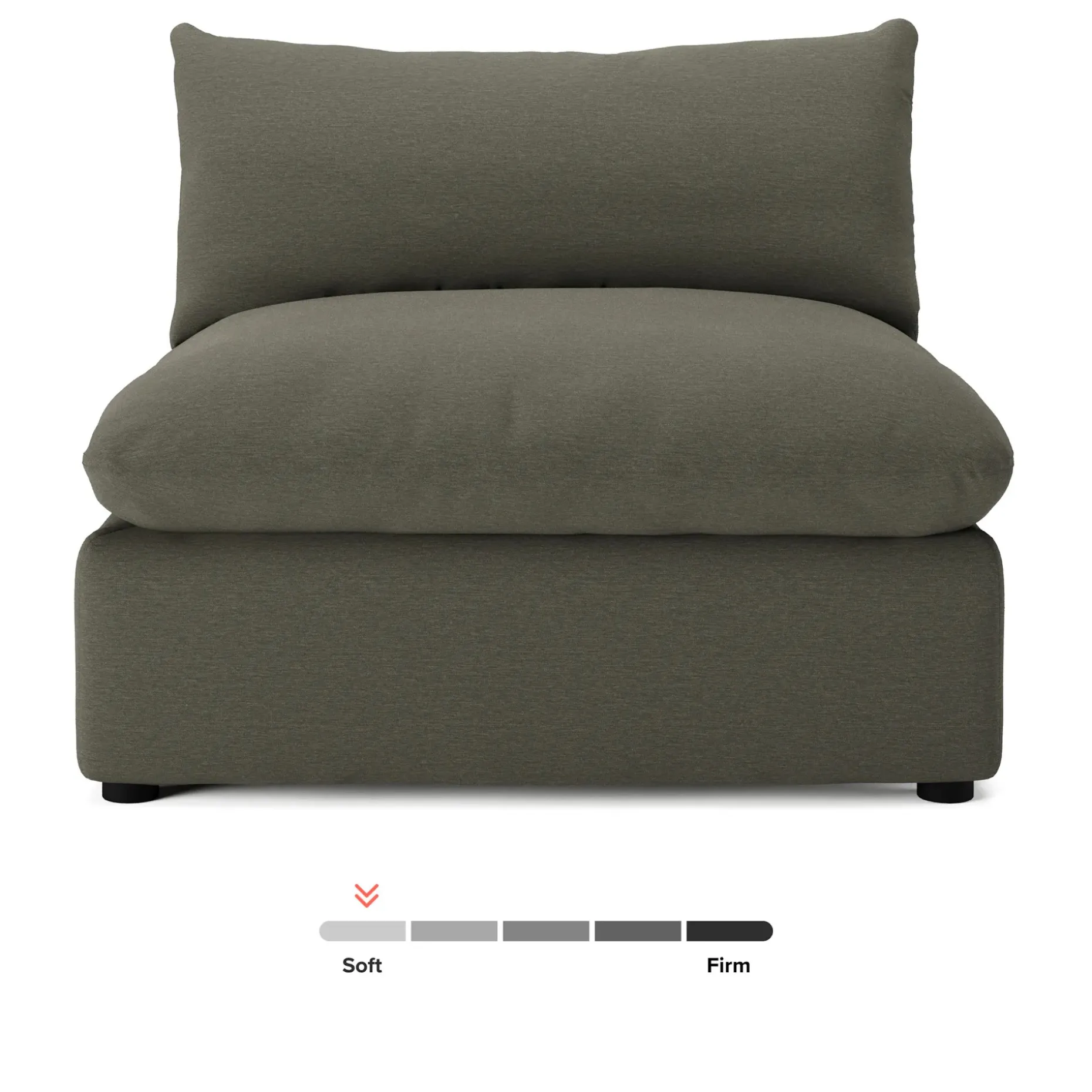 Leigh 39.5" Armless Chair Module - Silver Moss