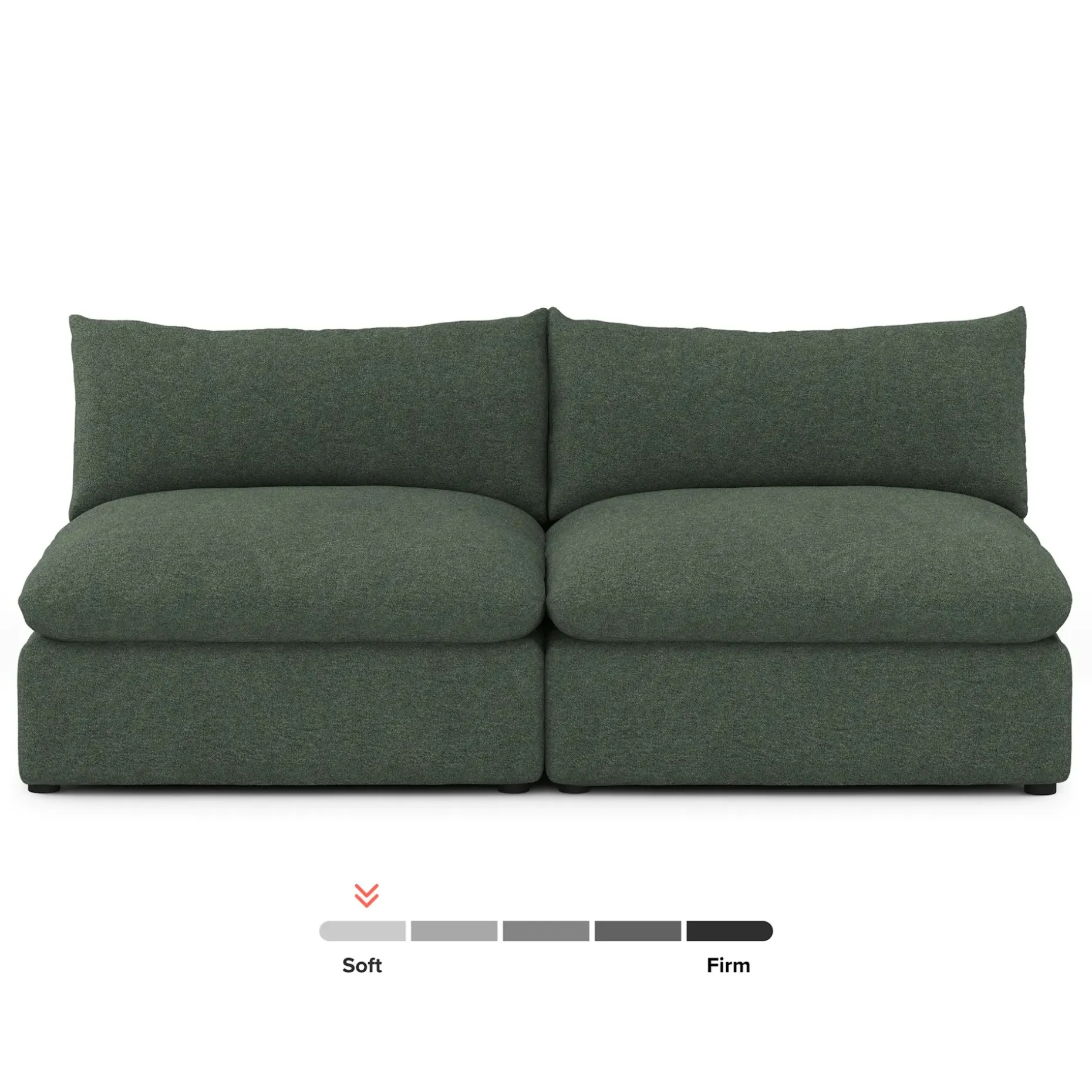Leigh 79" Armless Modular Sofa - Green Wool Bouclé