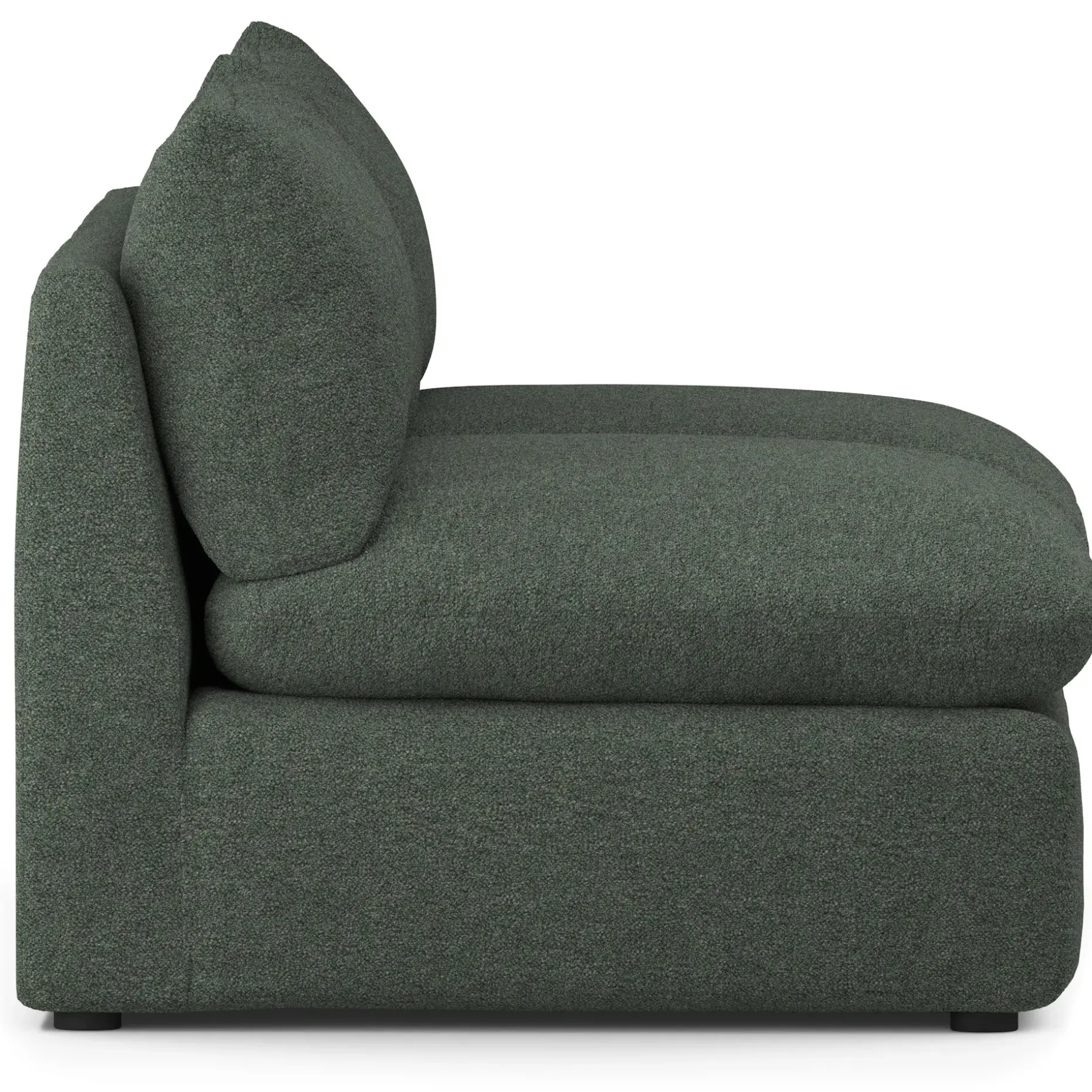 Leigh 79" Armless Modular Sofa - Green Wool Bouclé