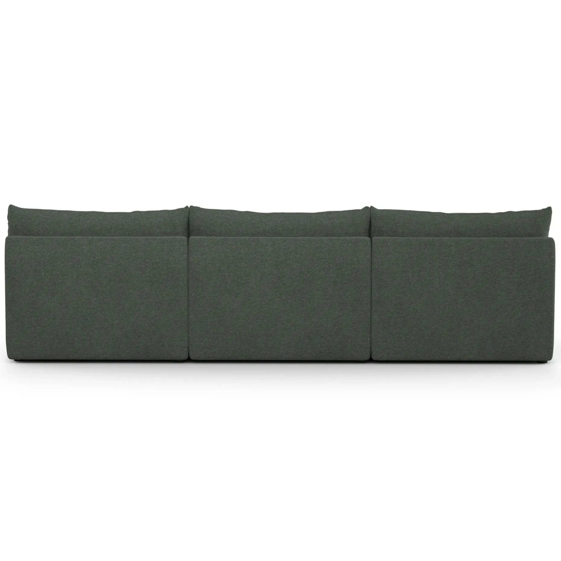 Leigh 118" Armless Modular Sofa - Green Wool Bouclé