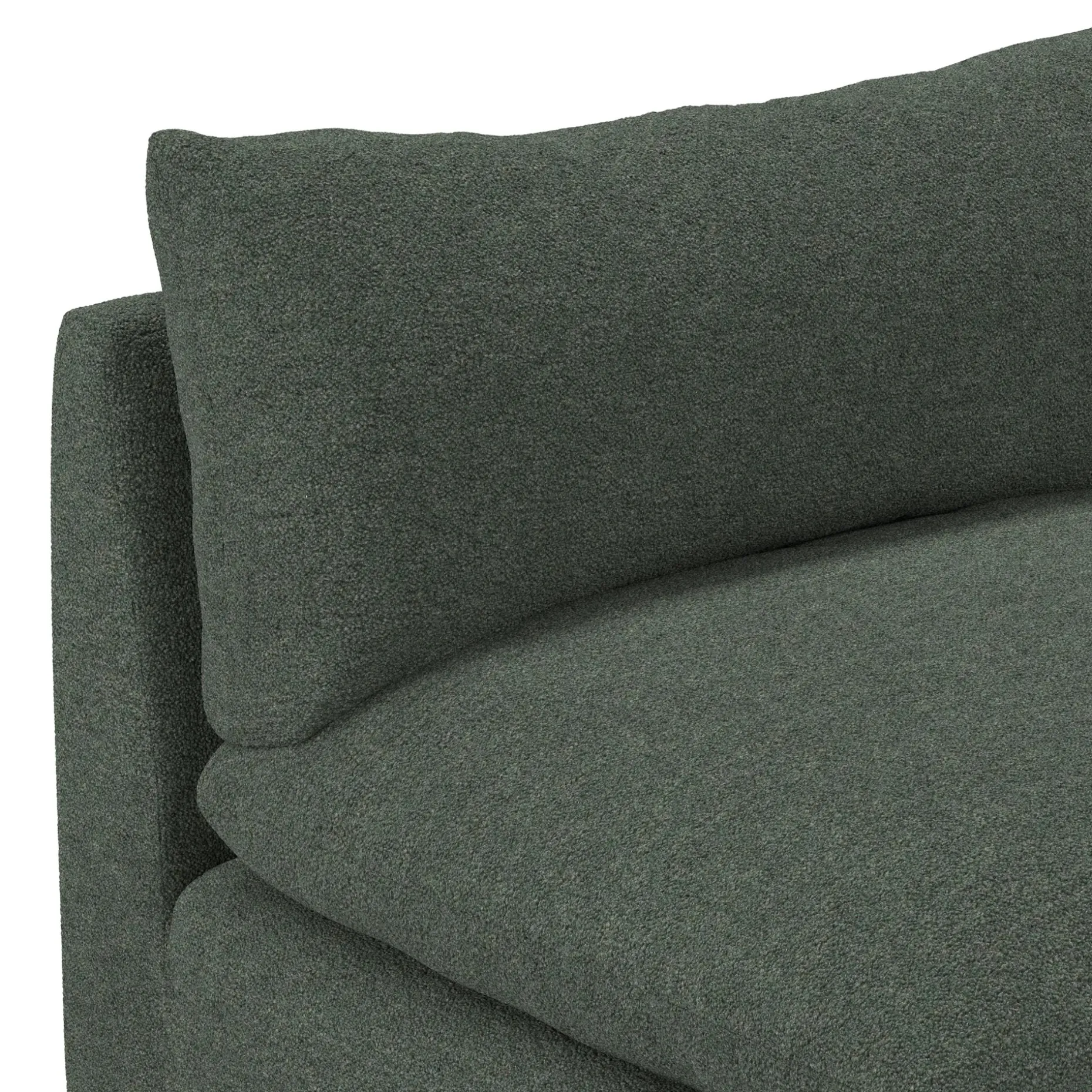 Leigh 118" Armless Modular Sofa - Green Wool Bouclé