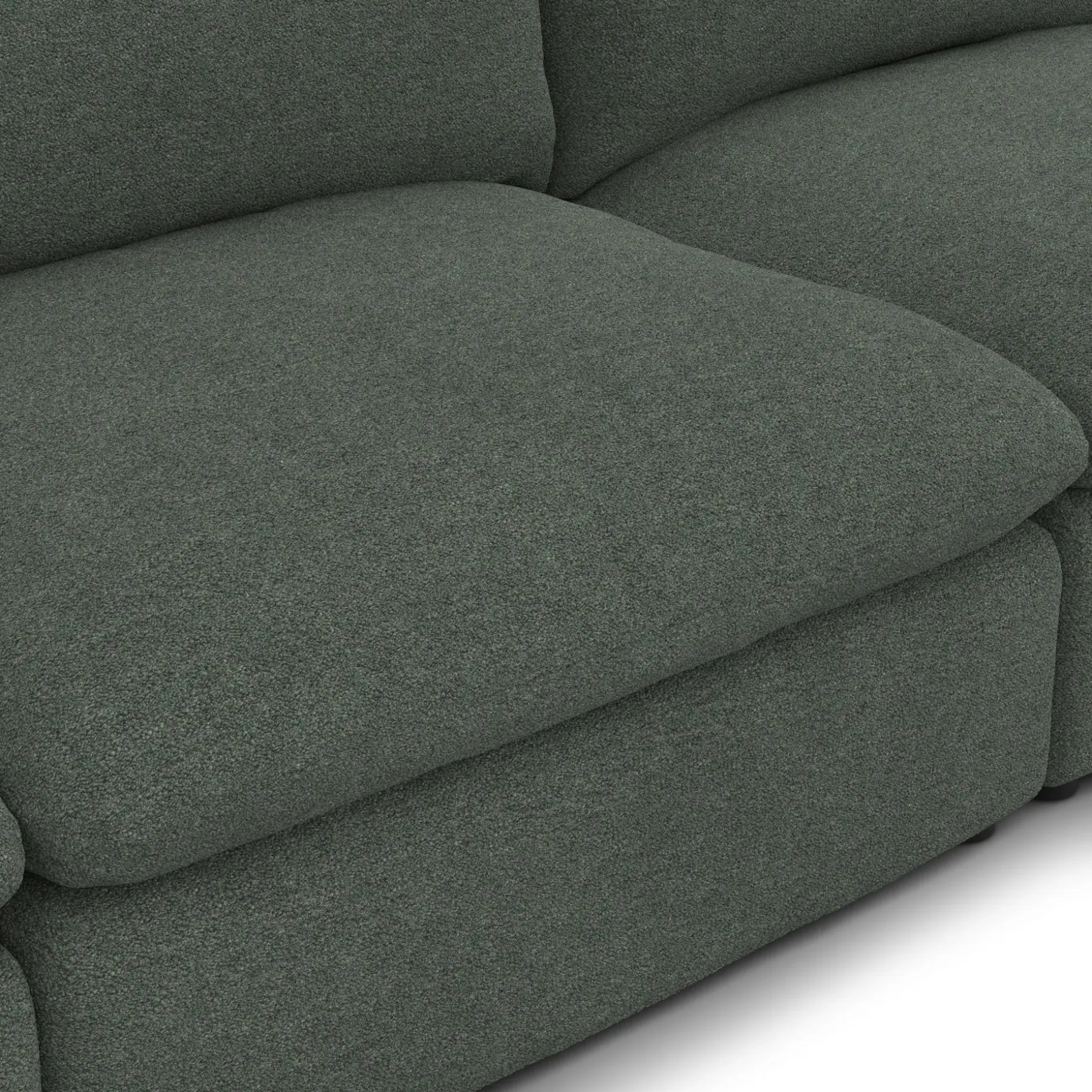 Leigh 118" Armless Modular Sofa - Green Wool Bouclé