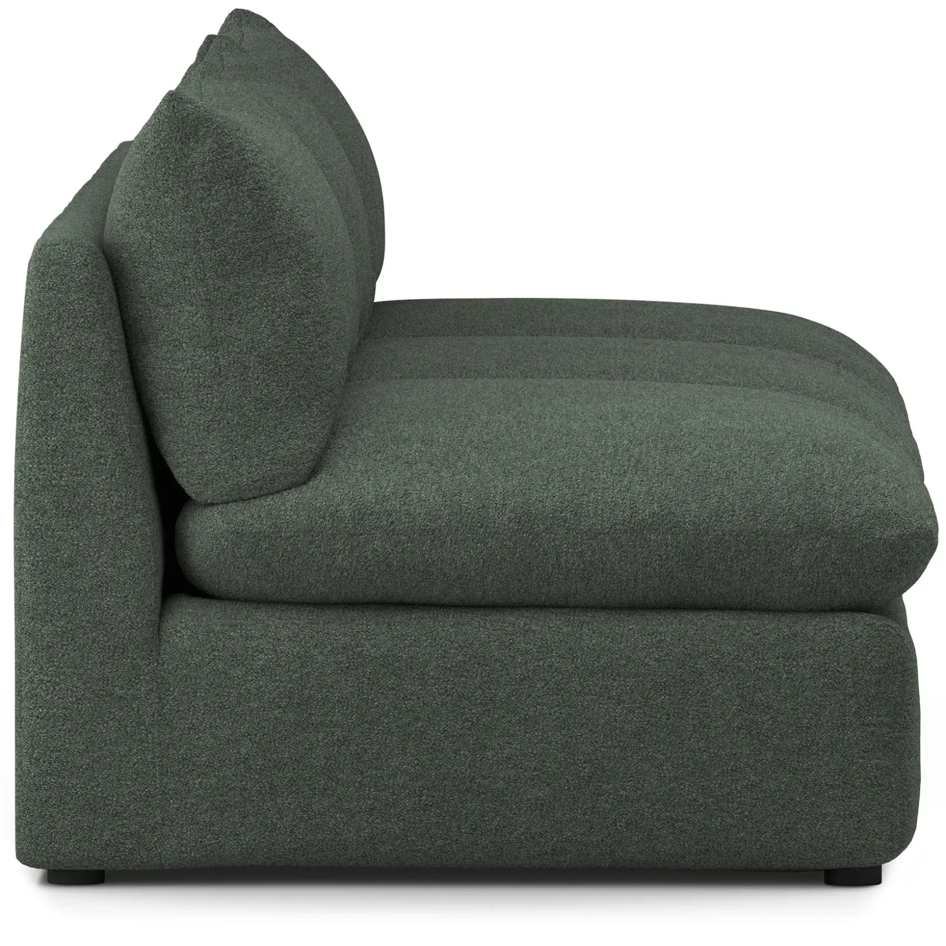 Leigh 118" Armless Modular Sofa - Green Wool Bouclé