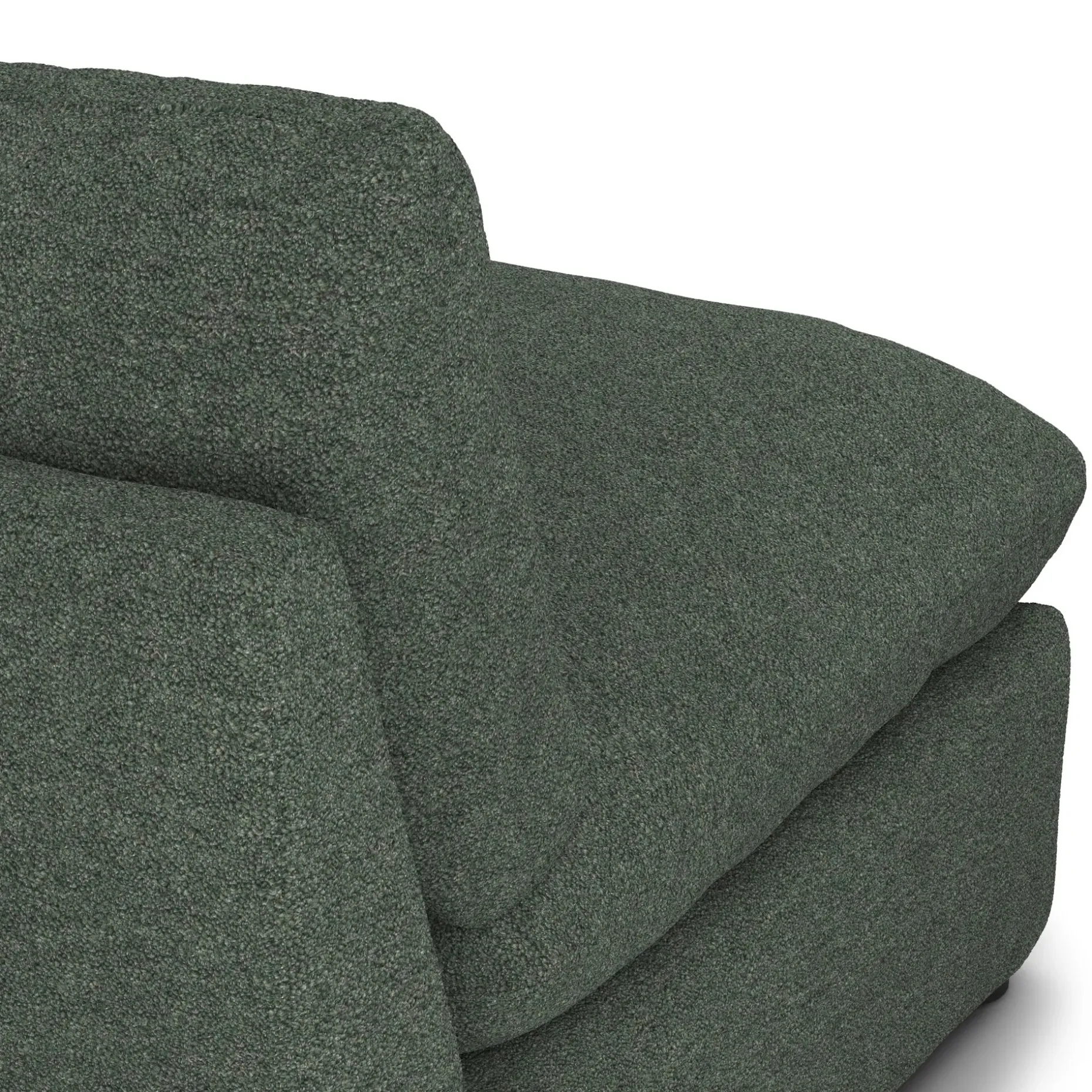 Leigh 118" Armless Modular Sofa - Green Wool Bouclé