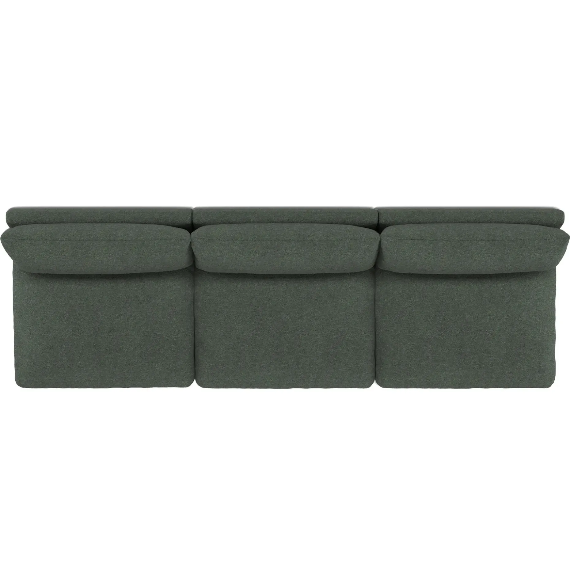 Leigh 118" Armless Modular Sofa - Green Wool Bouclé