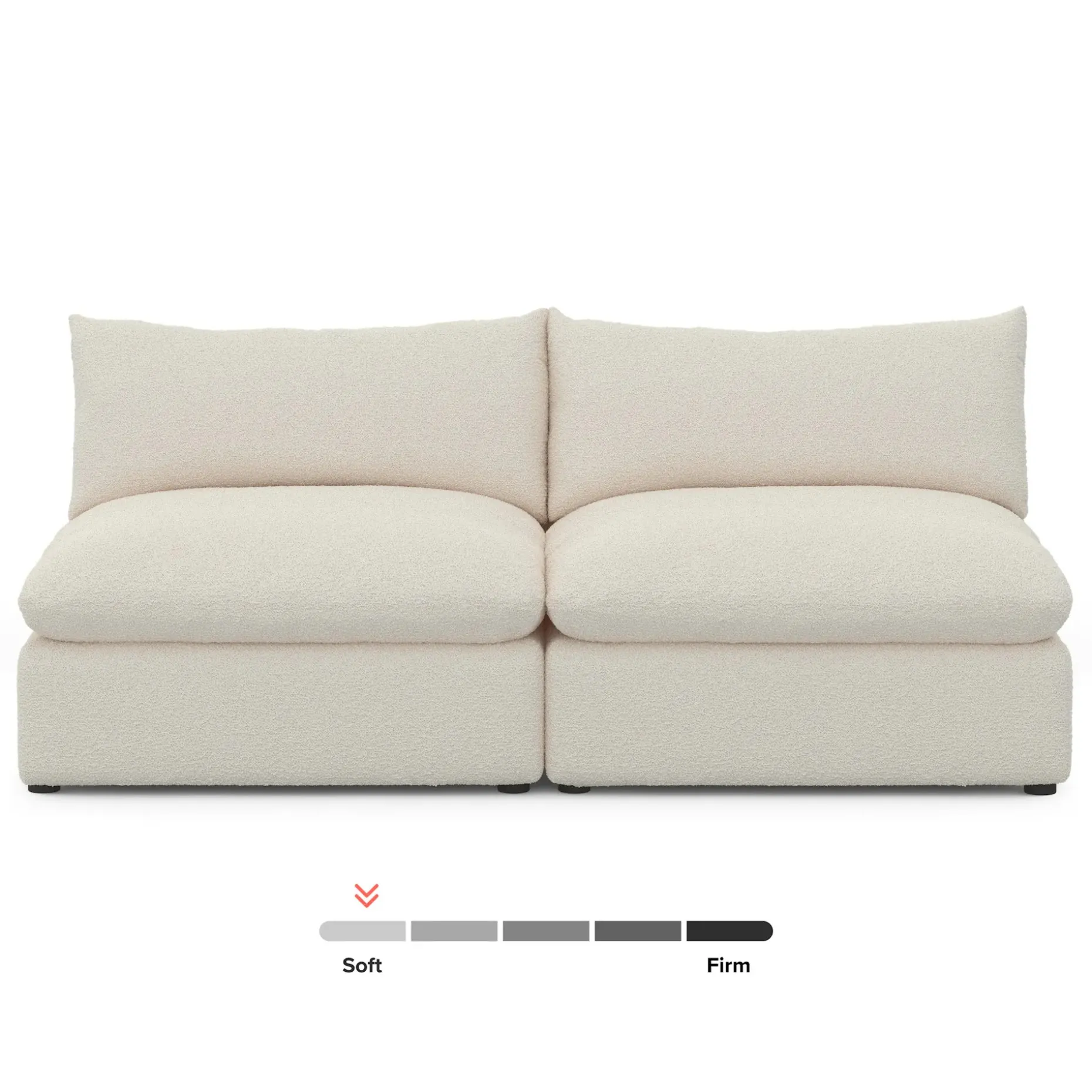 Leigh 79" Armless Modular Sofa - Ivory Wool Bouclé