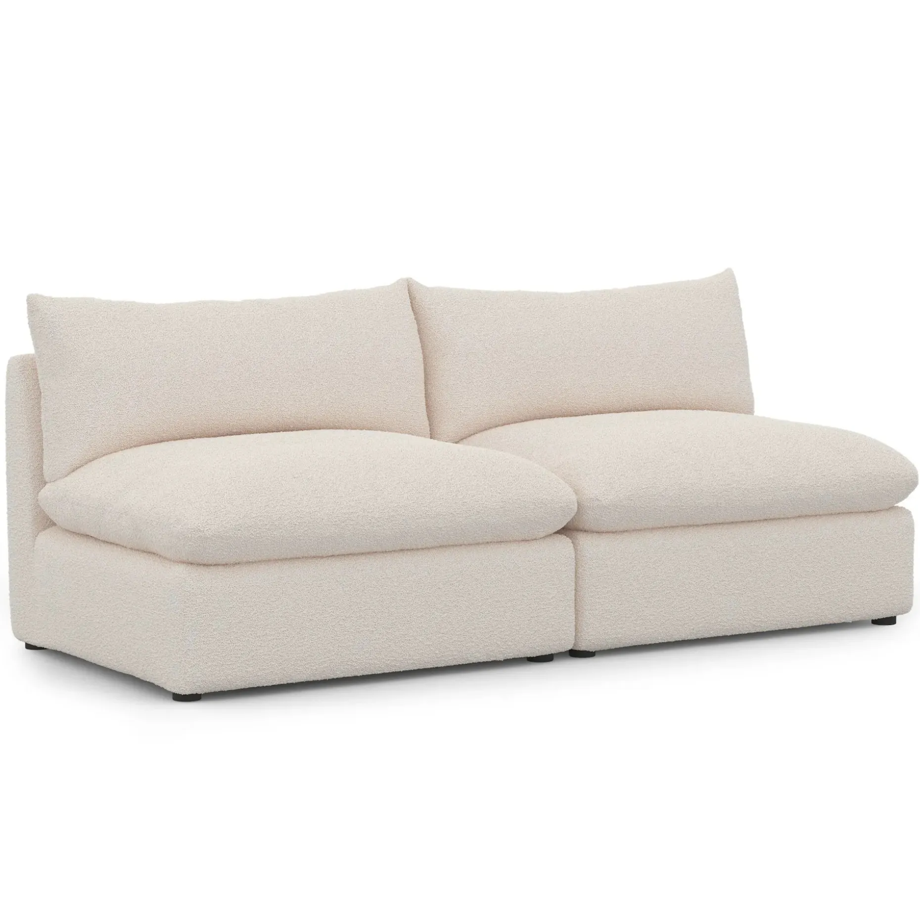 Leigh 79" Armless Modular Sofa - Ivory Wool Bouclé