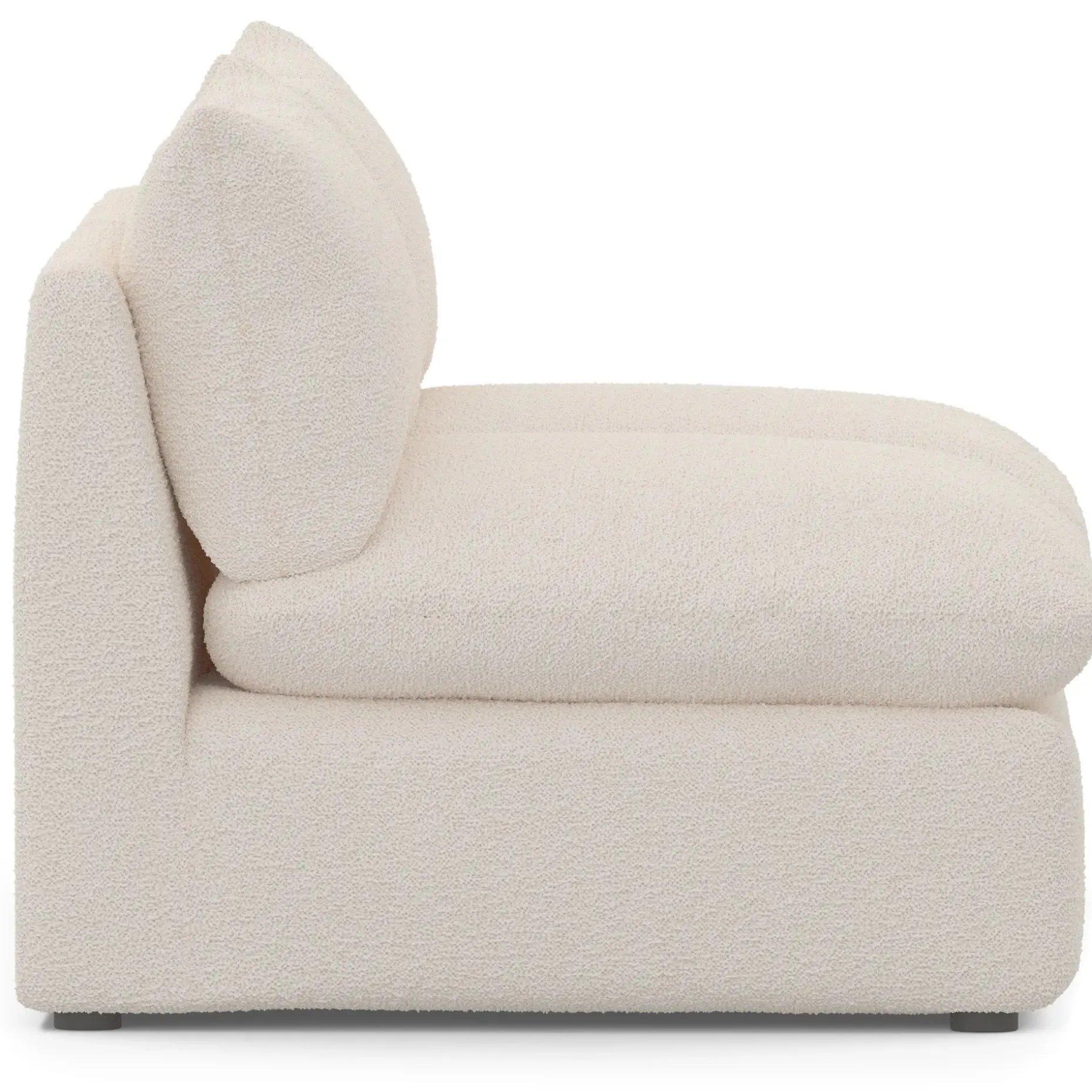 Leigh 79" Armless Modular Sofa - Ivory Wool Bouclé