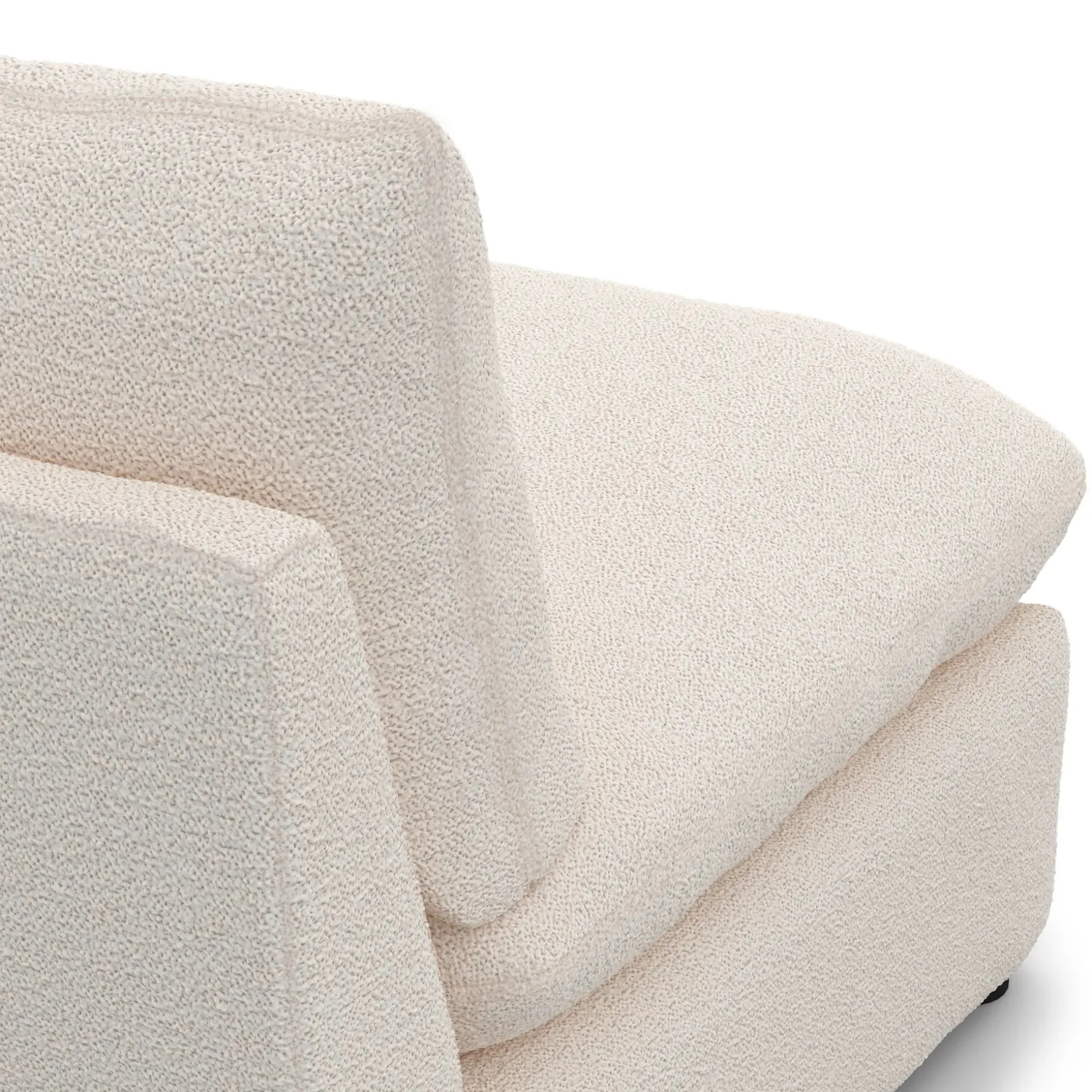 Leigh 118" Armless Modular Sofa - Ivory Wool Bouclé