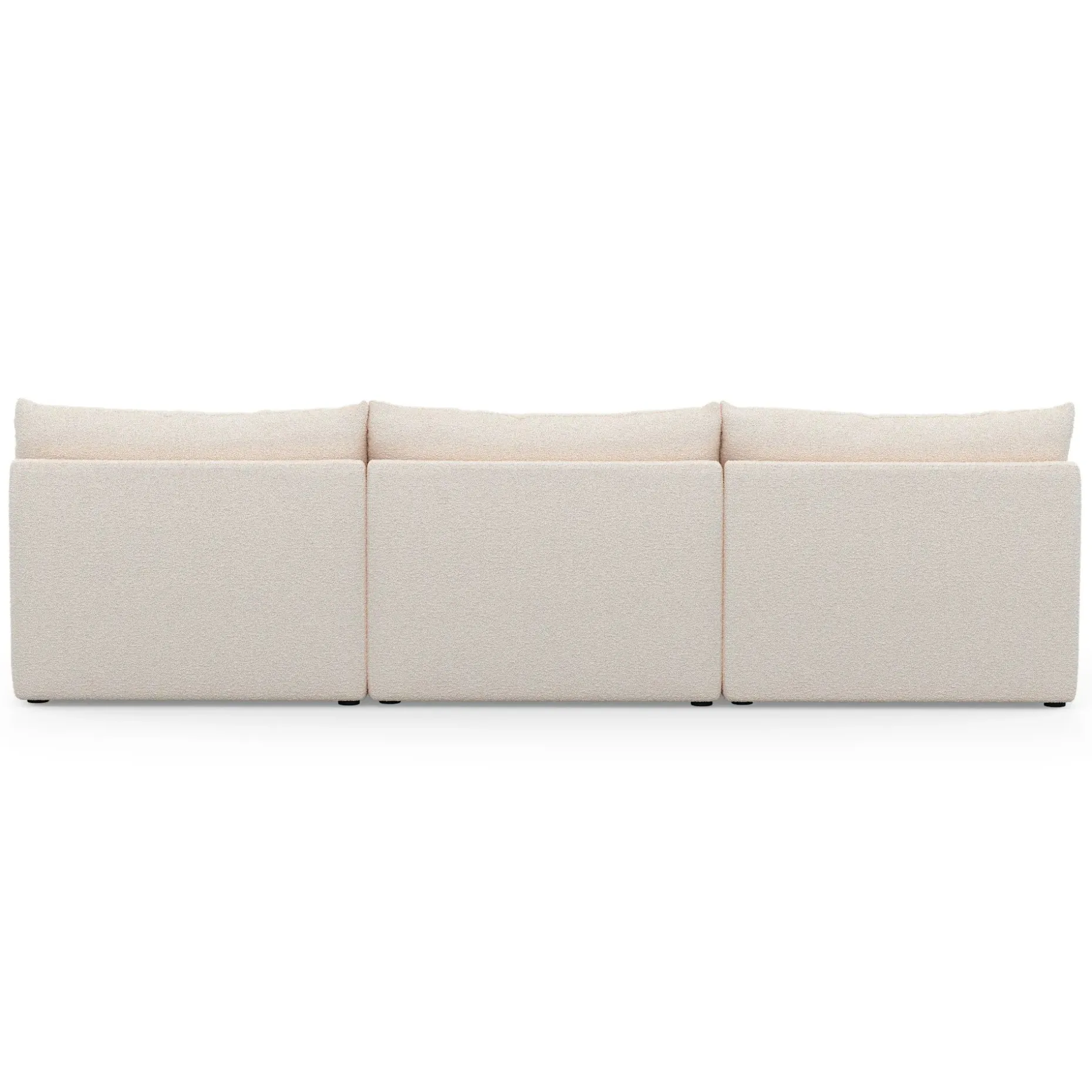 Leigh 118" Armless Modular Sofa - Ivory Wool Bouclé