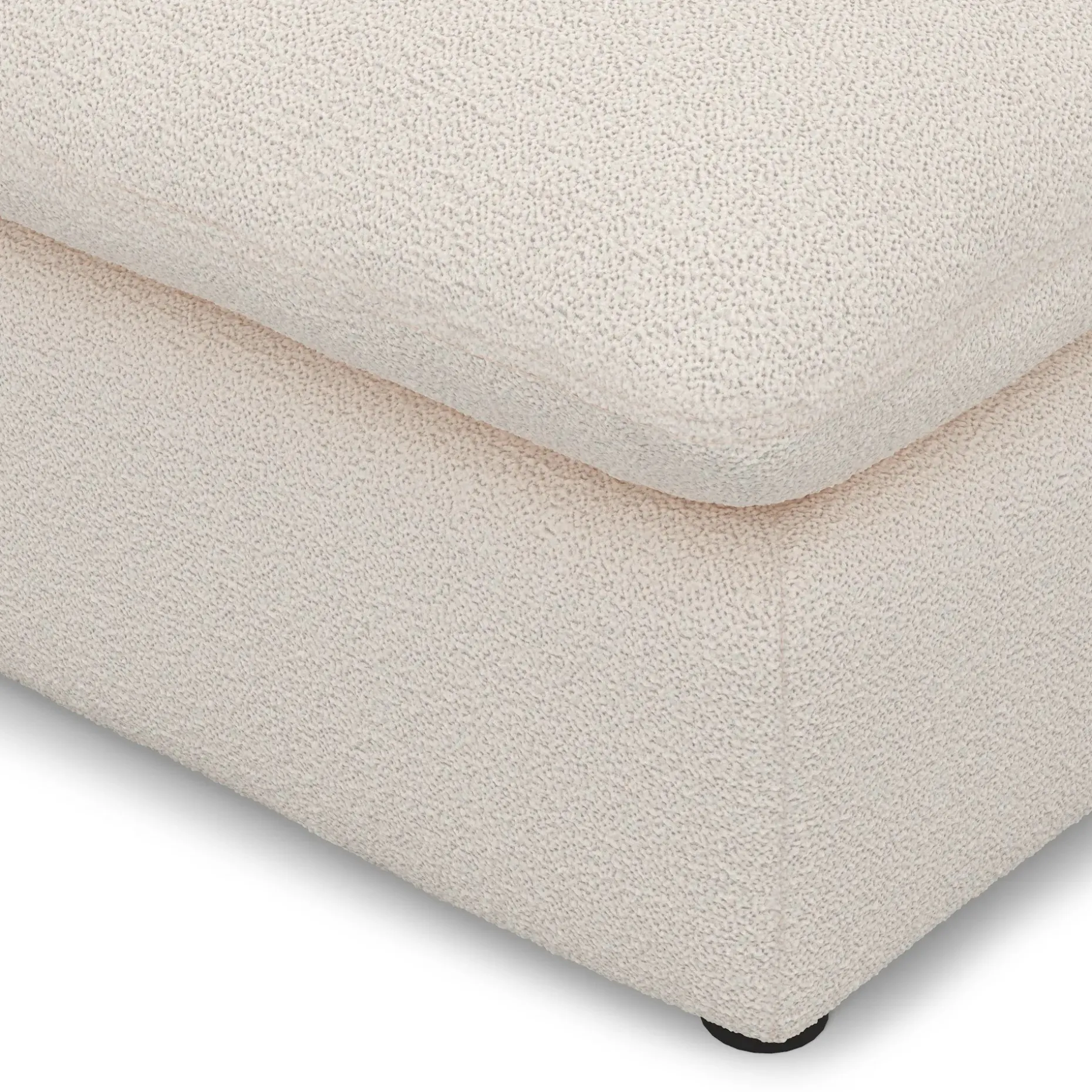 Leigh 118" Armless Modular Sofa - Ivory Wool Bouclé
