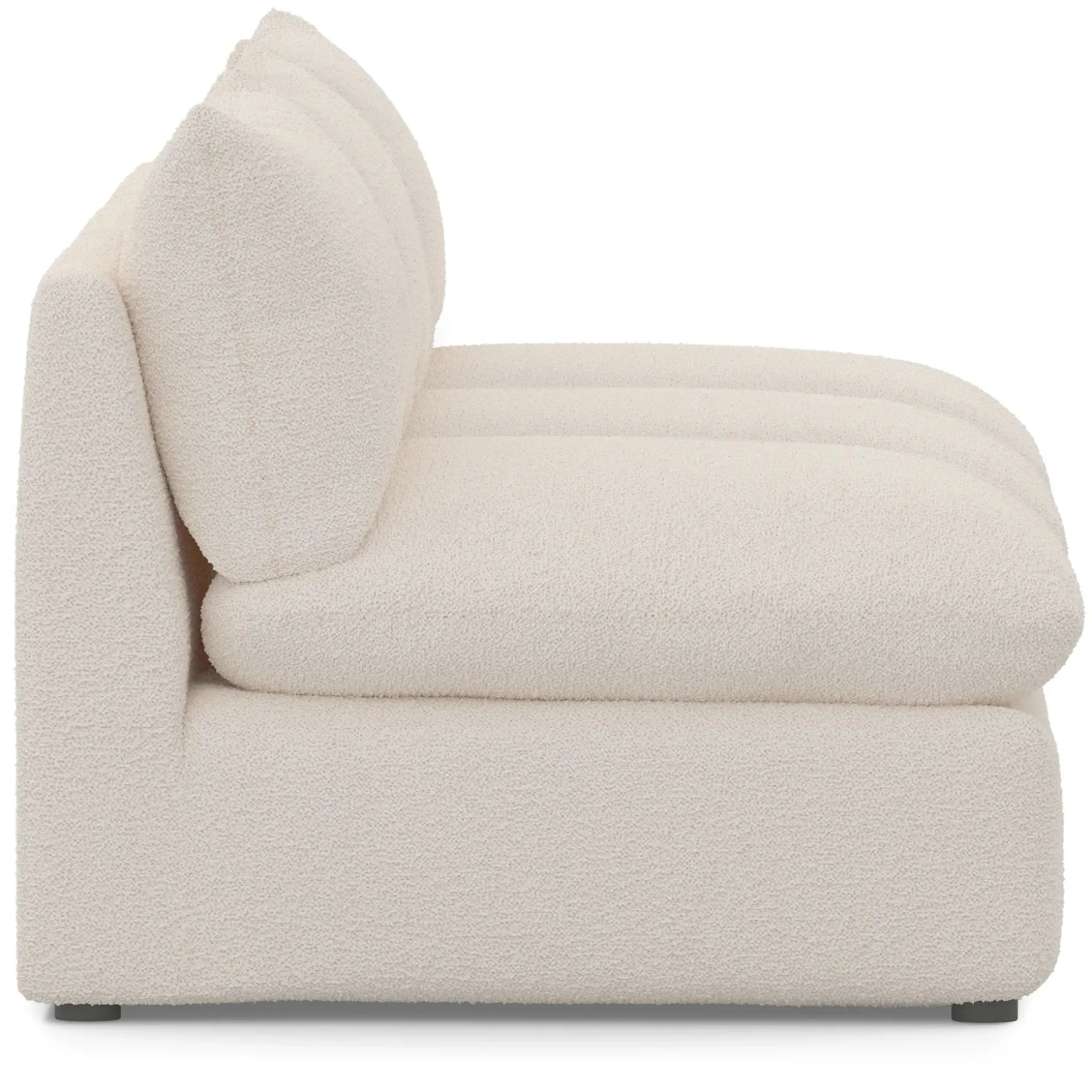 Leigh 118" Armless Modular Sofa - Ivory Wool Bouclé