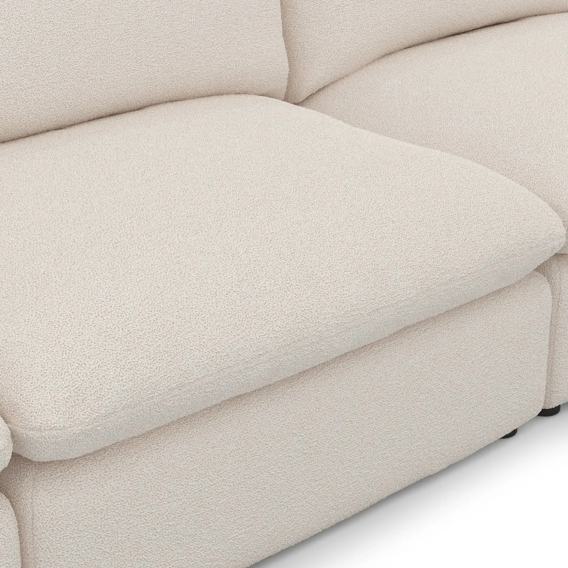 Leigh 118" Armless Modular Sofa - Ivory Wool Bouclé