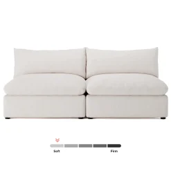 Leigh 79" Armless Modular Sofa - Napa White