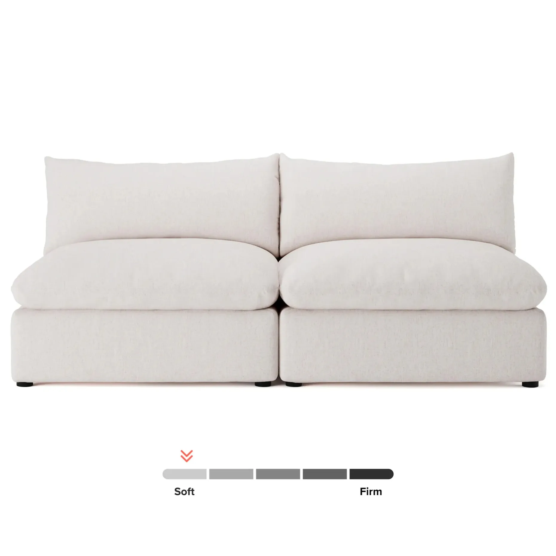 Leigh 79" Armless Modular Sofa - Napa White