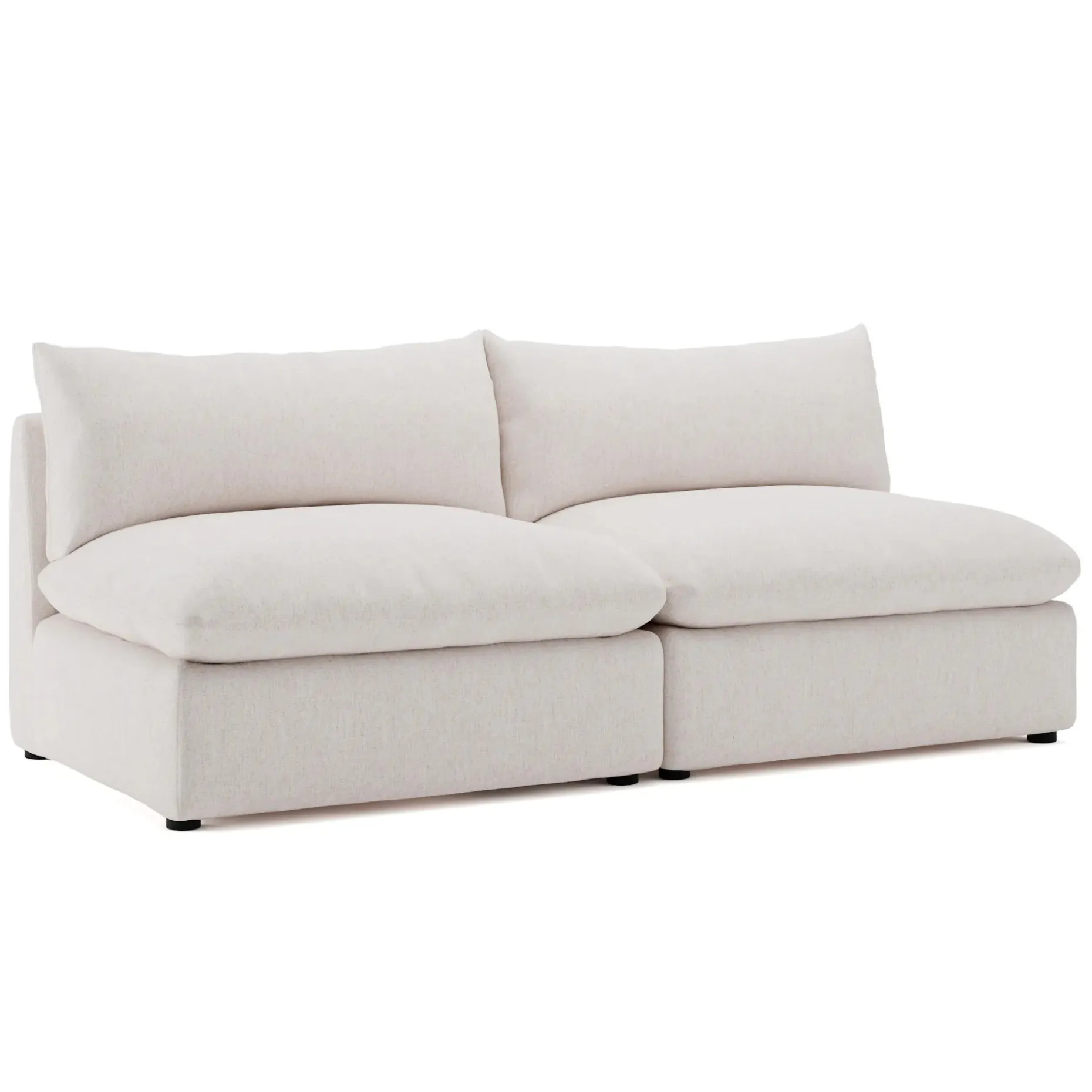 Leigh 79" Armless Modular Sofa - Napa White