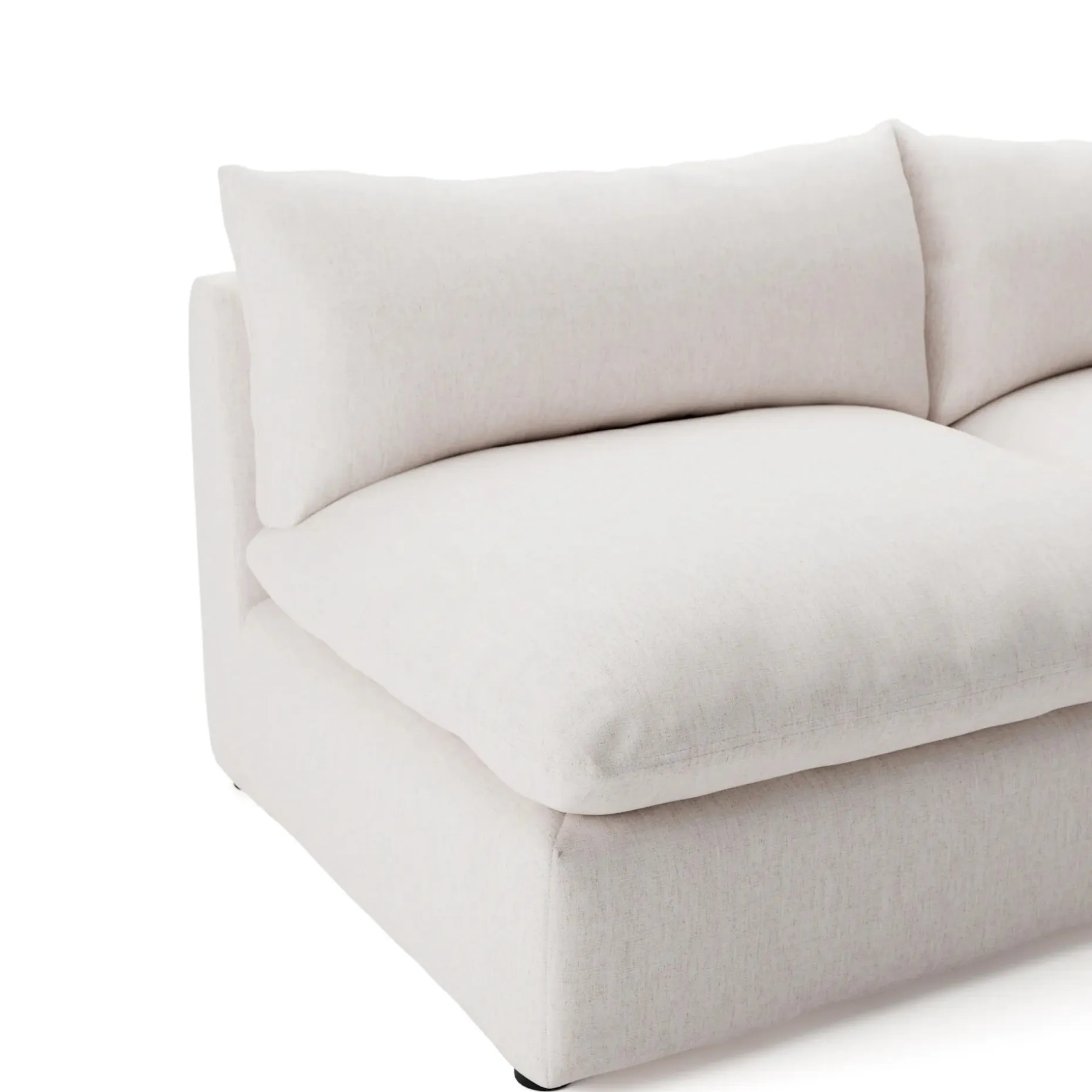 Leigh 79" Armless Modular Sofa - Napa White