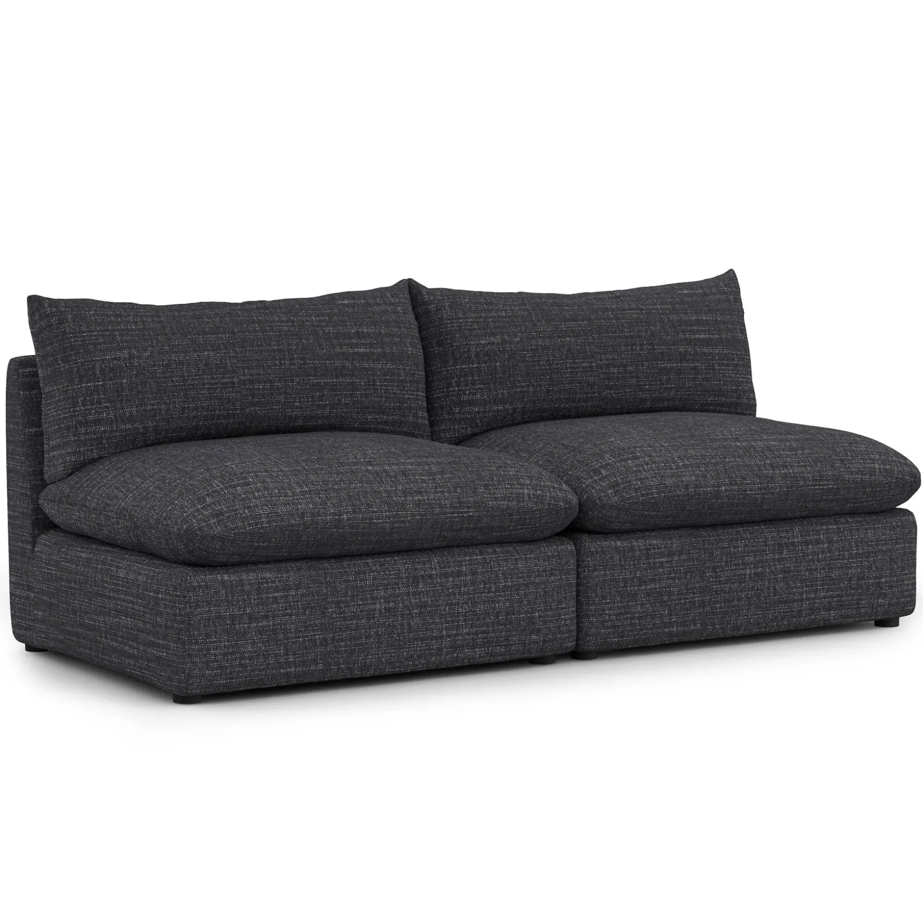 Leigh 79" Armless Modular Sofa - Napa Charcoal