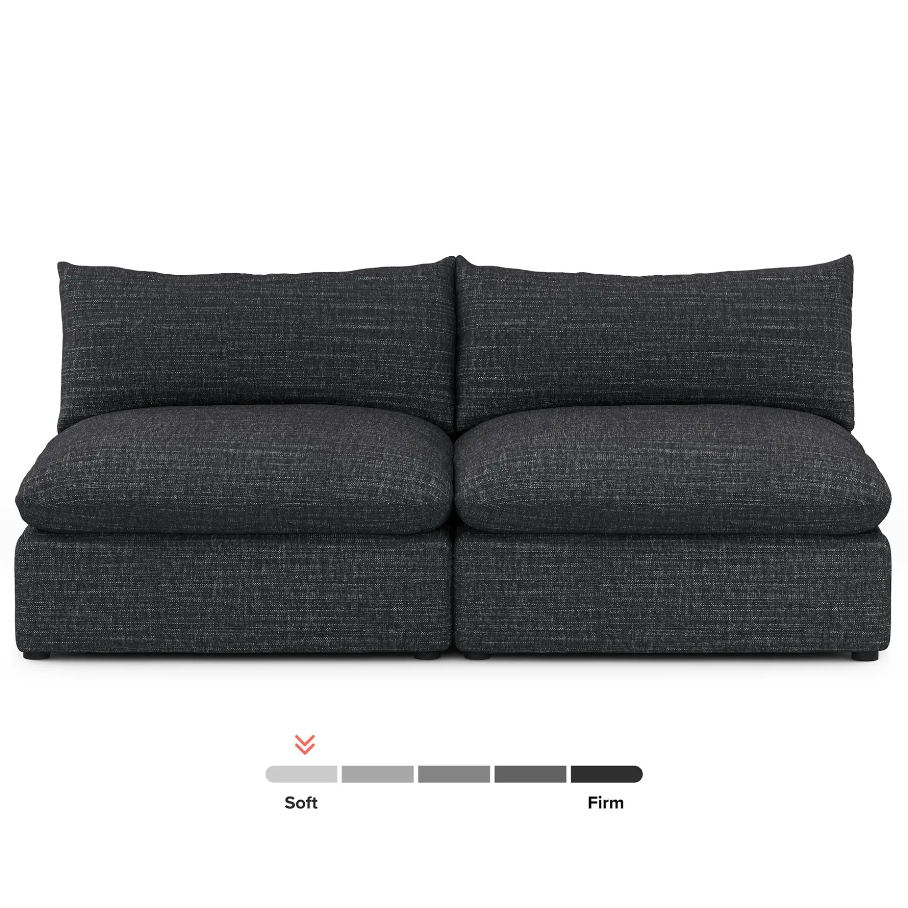Leigh 79" Armless Modular Sofa - Napa Charcoal