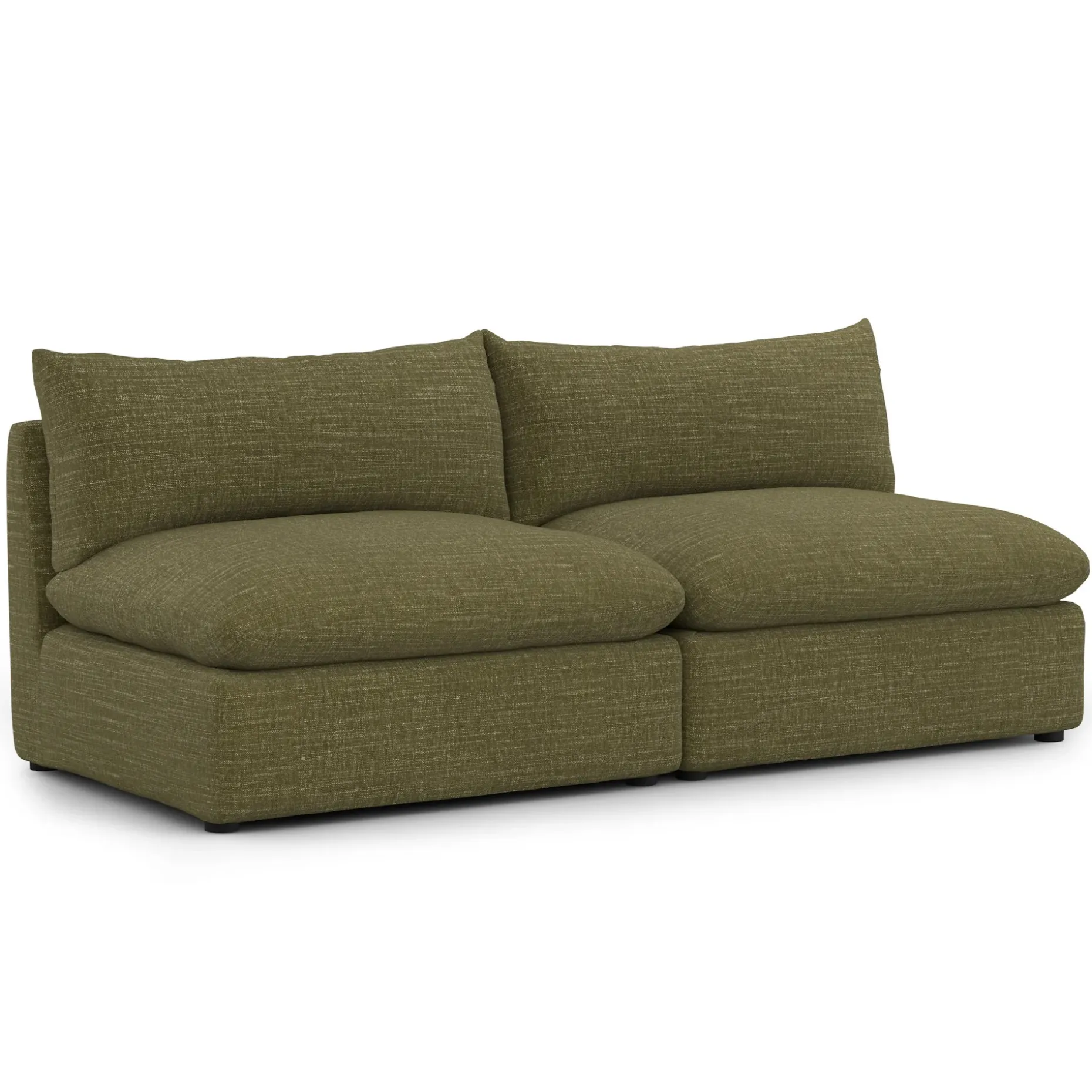 Leigh 79" Armless Modular Sofa - Napa Moss