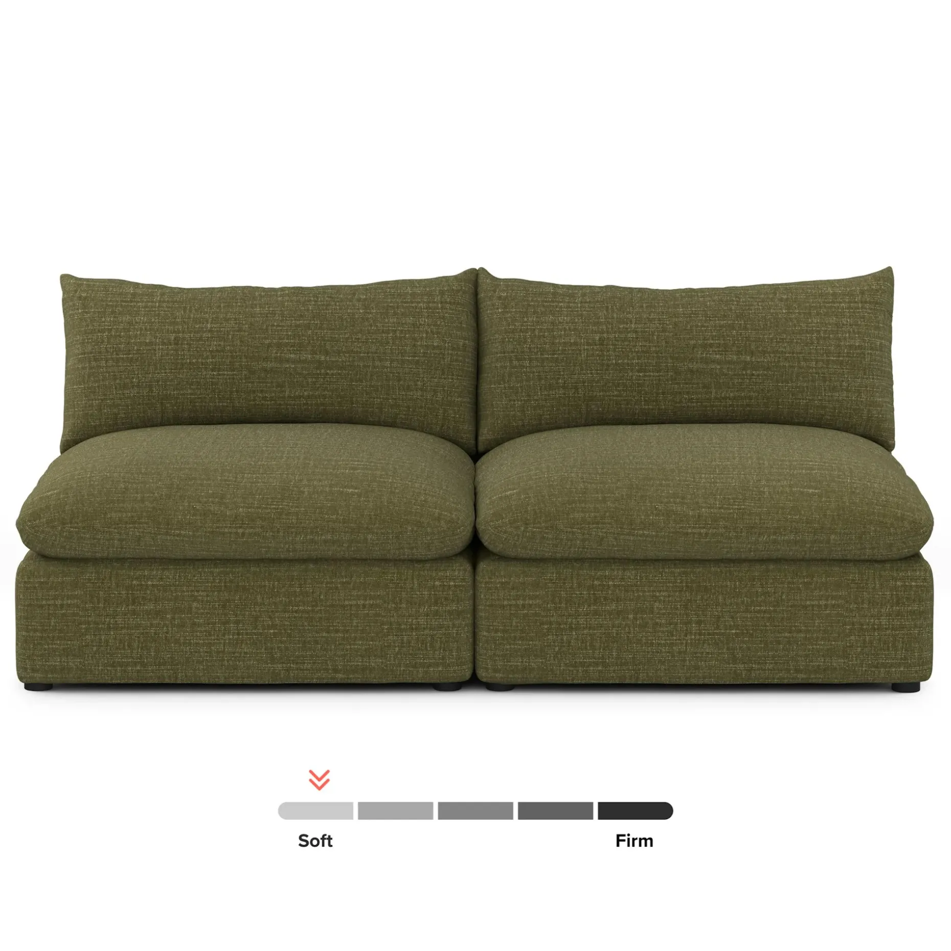 Leigh 79" Armless Modular Sofa - Napa Moss