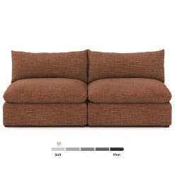 Leigh 79" Armless Modular Sofa - Napa Rust
