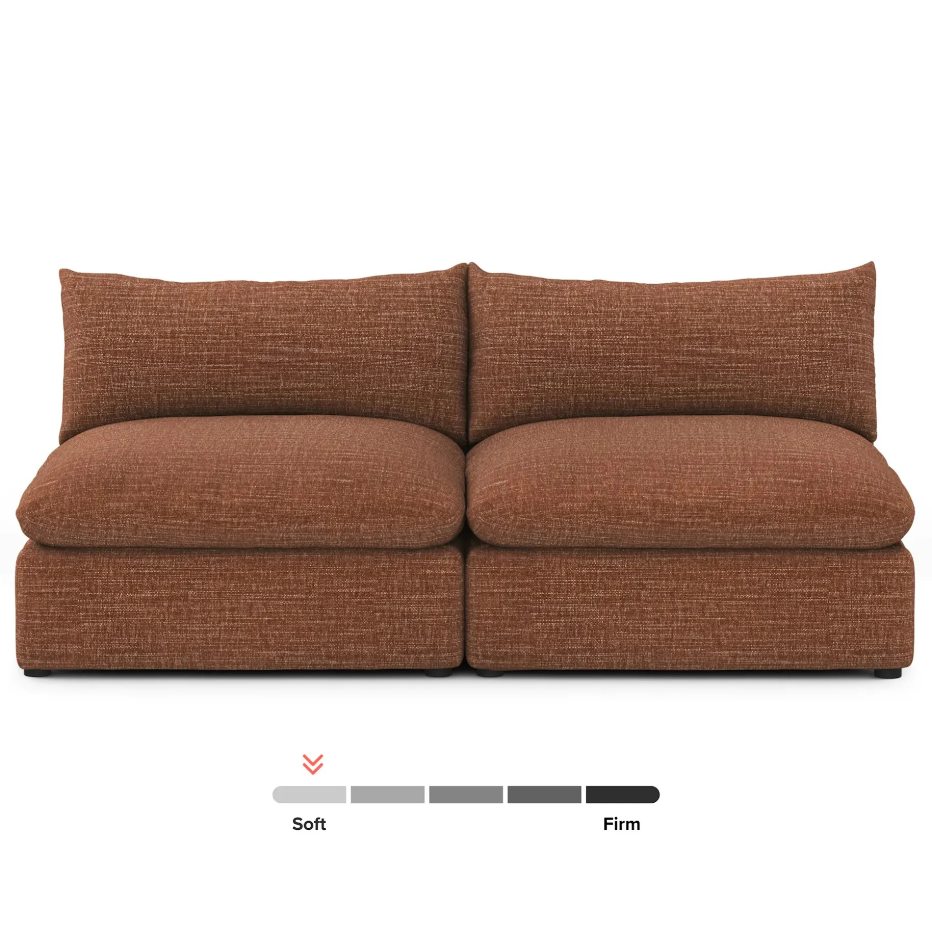 Leigh 79" Armless Modular Sofa - Napa Rust