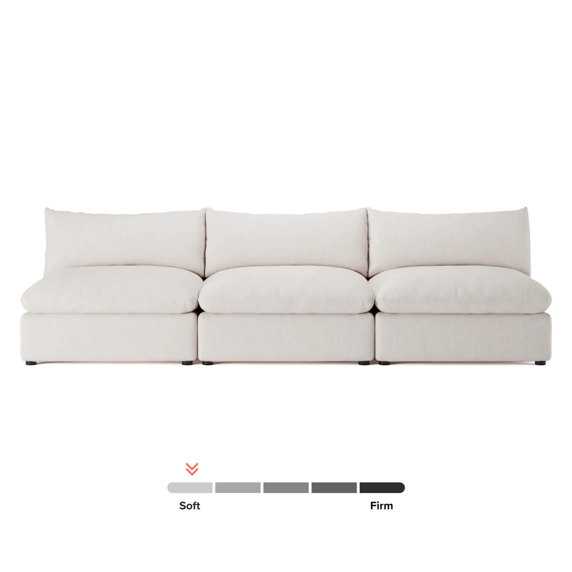 Leigh 118" Armless Modular Sofa - Napa White