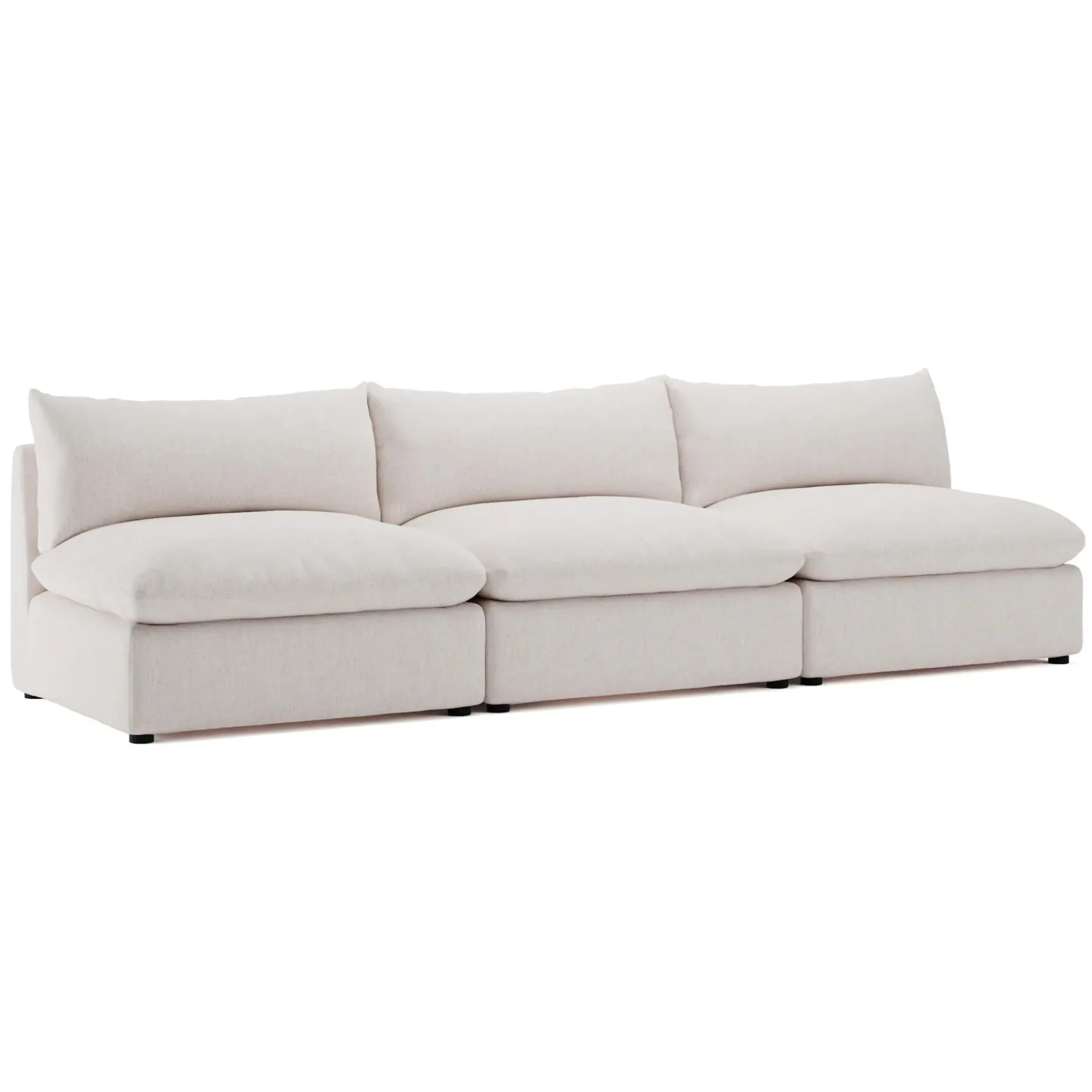 Leigh 118" Armless Modular Sofa - Napa White