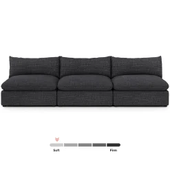 Leigh 118" Armless Modular Sofa - Napa Charcoal