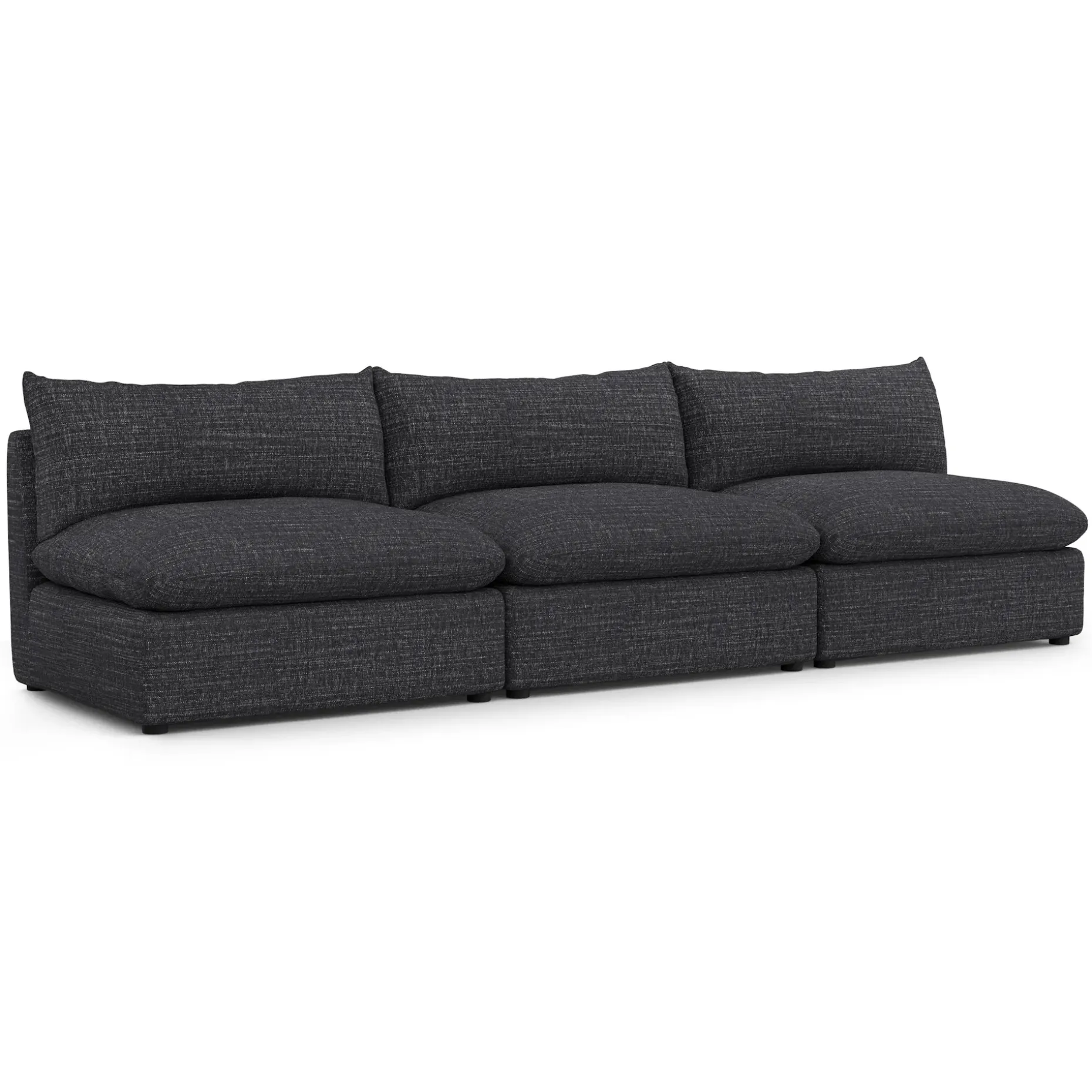 Leigh 118" Armless Modular Sofa - Napa Charcoal